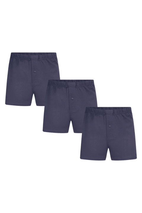 Bio-Baumwoll-Boxershorts mit Holzknopf - 3er Pack - Evermind.eco