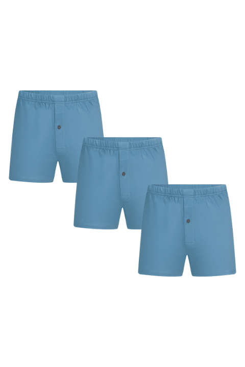 Bio-Baumwoll-Boxershorts mit Holzknopf - 3er Pack - Evermind.eco