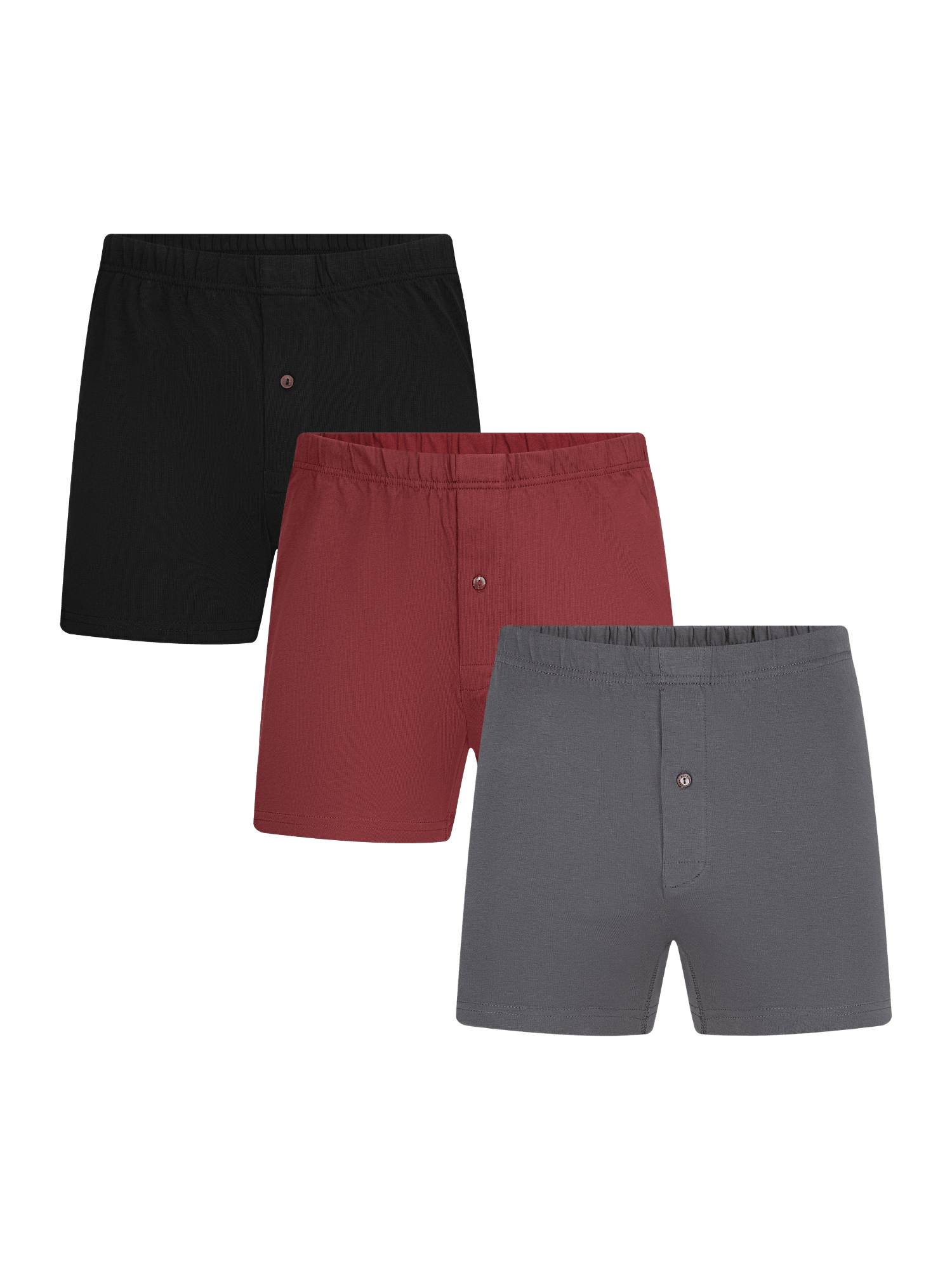 Bio-Baumwoll-Boxershorts mit Holzknopf - 3er Pack - Evermind.eco