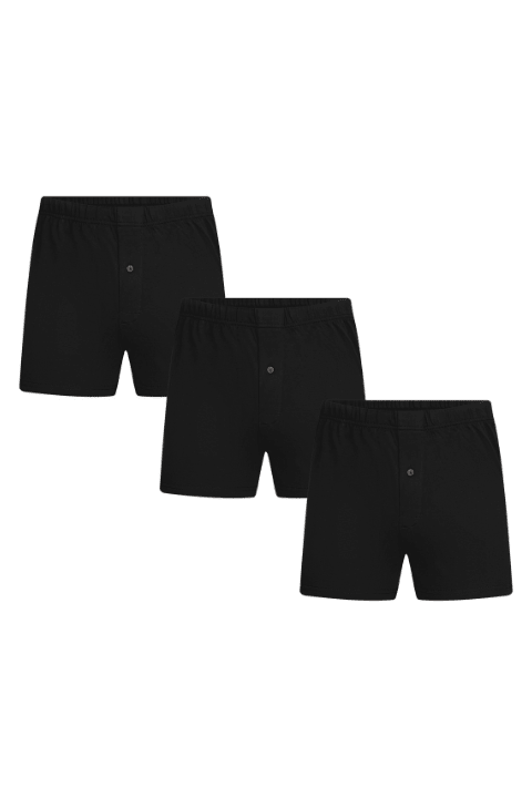 Bio-Baumwoll-Boxershorts mit Holzknopf - 3er Pack - Evermind.eco