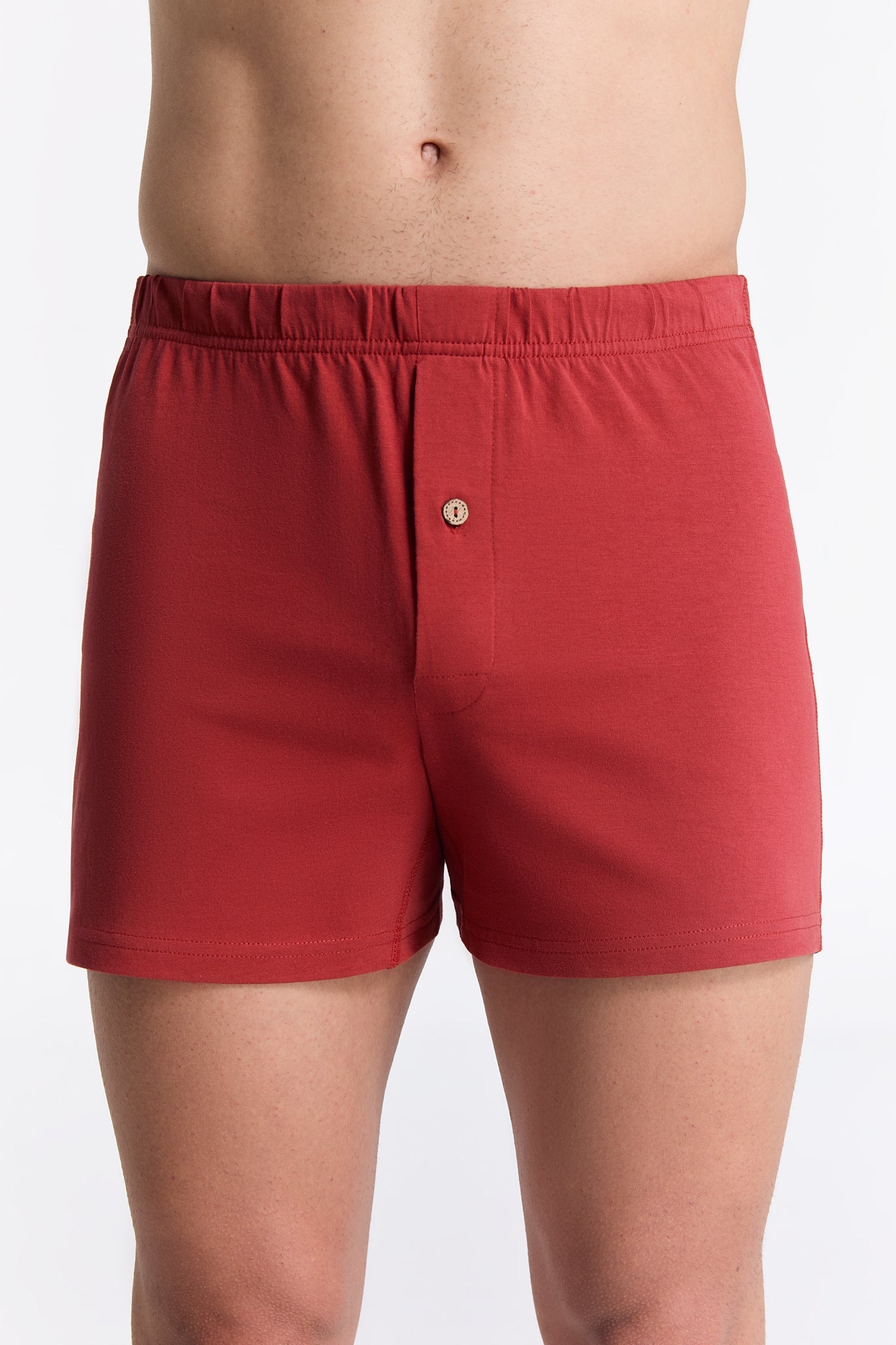 Bio-Baumwoll-Boxershorts mit Holzknopf - Evermind.eco