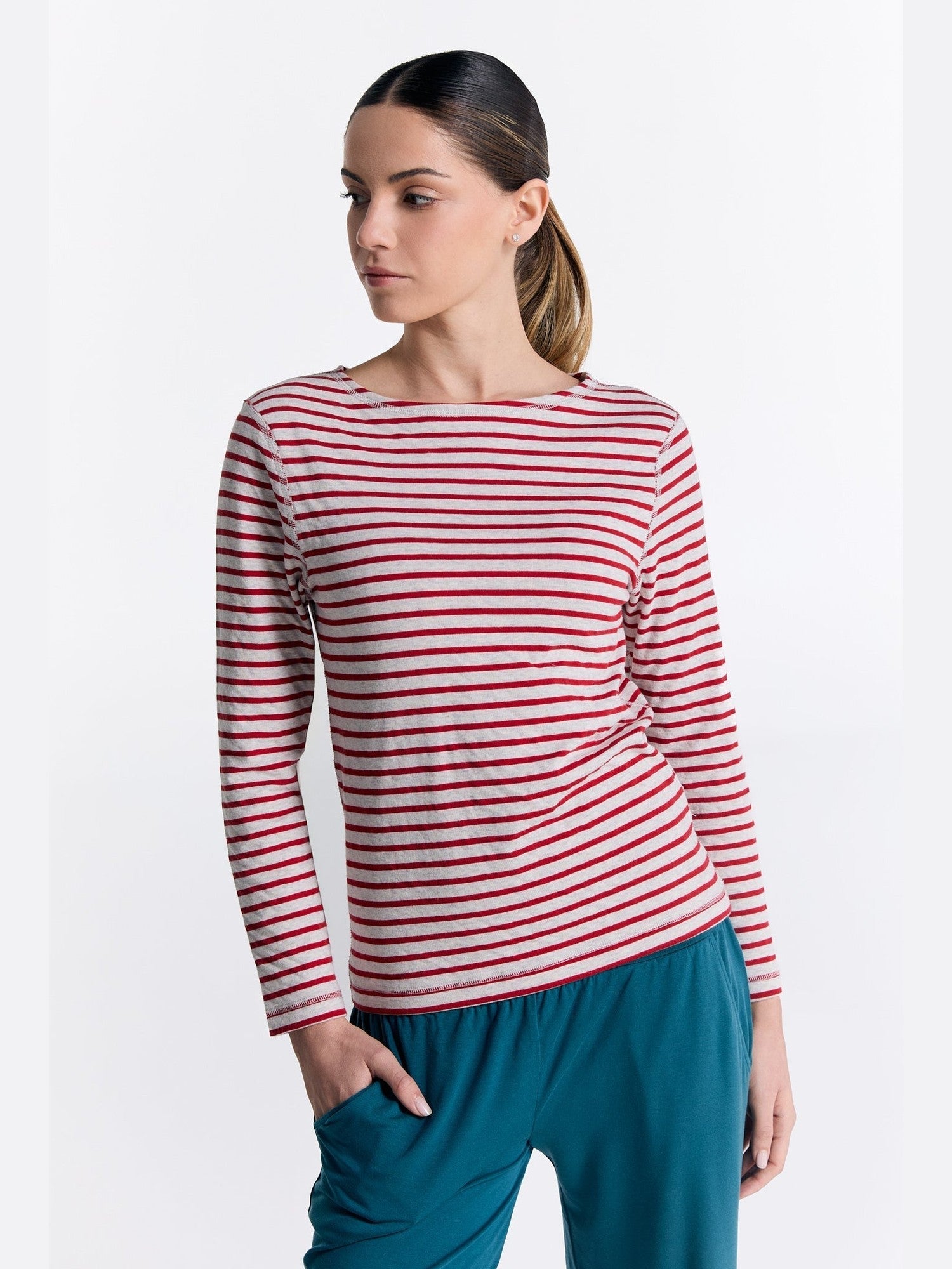 Bio-Baumwoll Damen Wendelangarmshirt - Evermind.eco