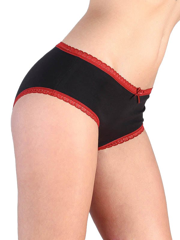 Bio-Baumwoll-Hipster mit Spitze & Schleife - 6er Pack - Evermind.eco