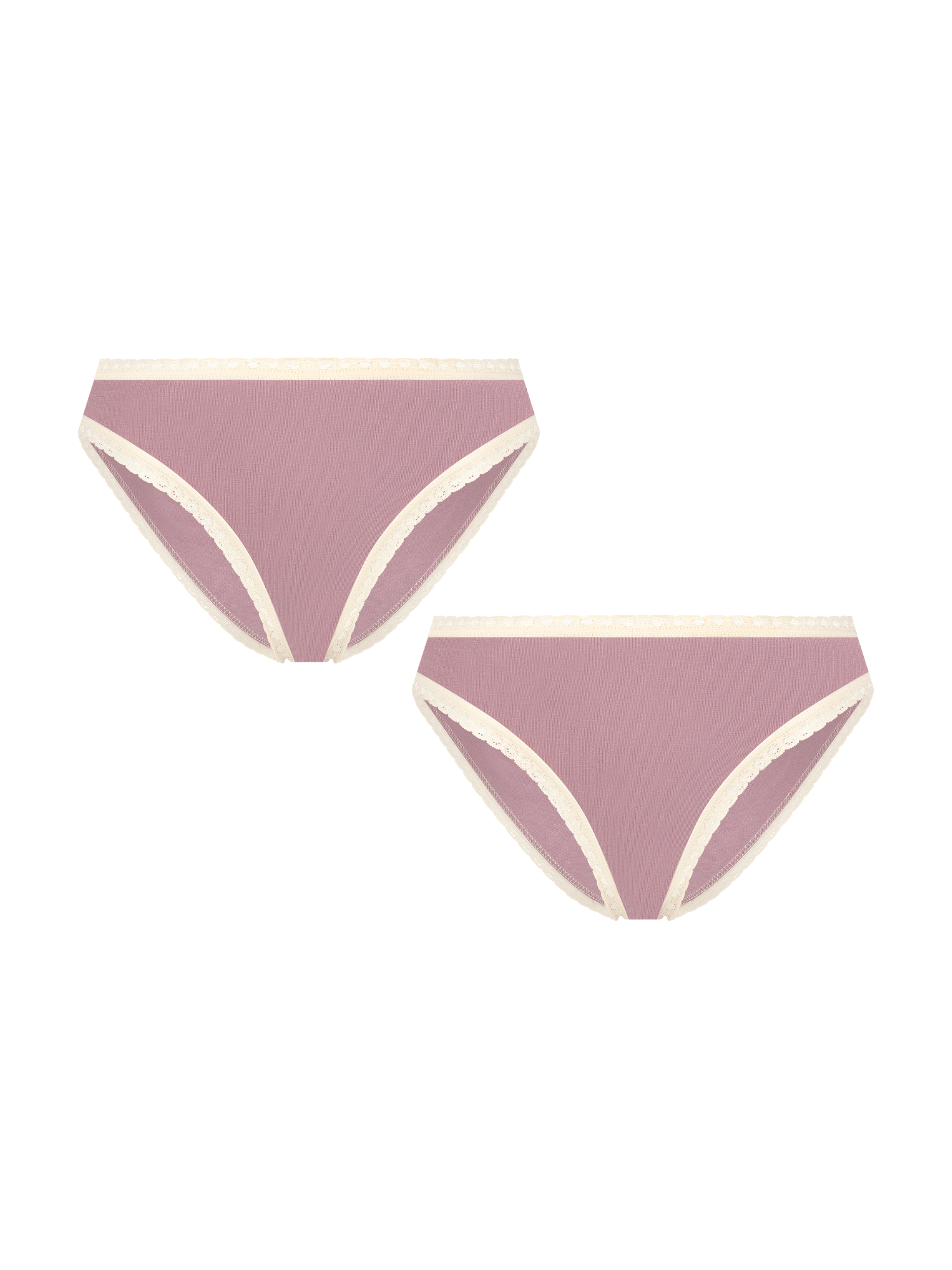 Bio-Baumwoll-Slip mit Spitze – 2er Pack - Evermind.eco