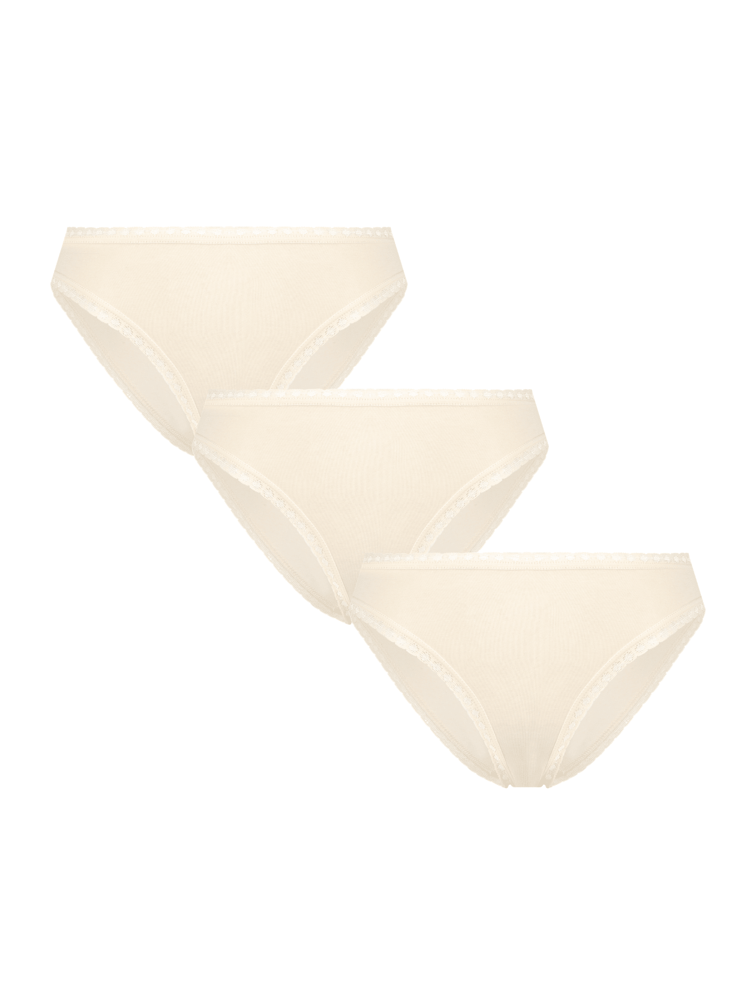Bio-Baumwoll-Slip mit Spitze – 3er Pack - Evermind.eco