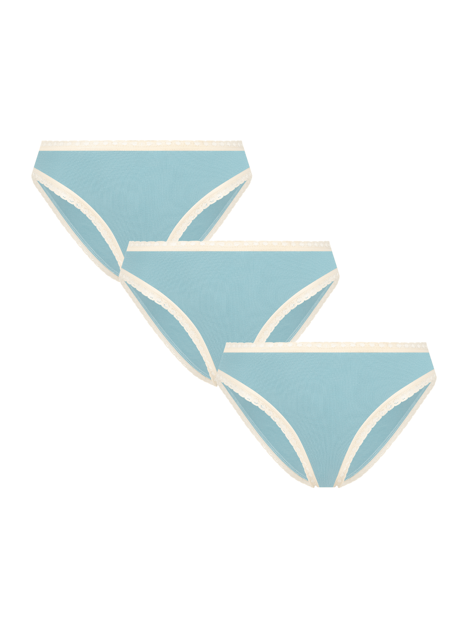 Bio-Baumwoll-Slip mit Spitze – 3er Pack - Evermind.eco