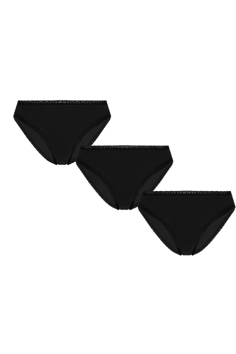 Bio-Baumwoll-Slip mit Spitze – 3er Pack - Evermind.eco