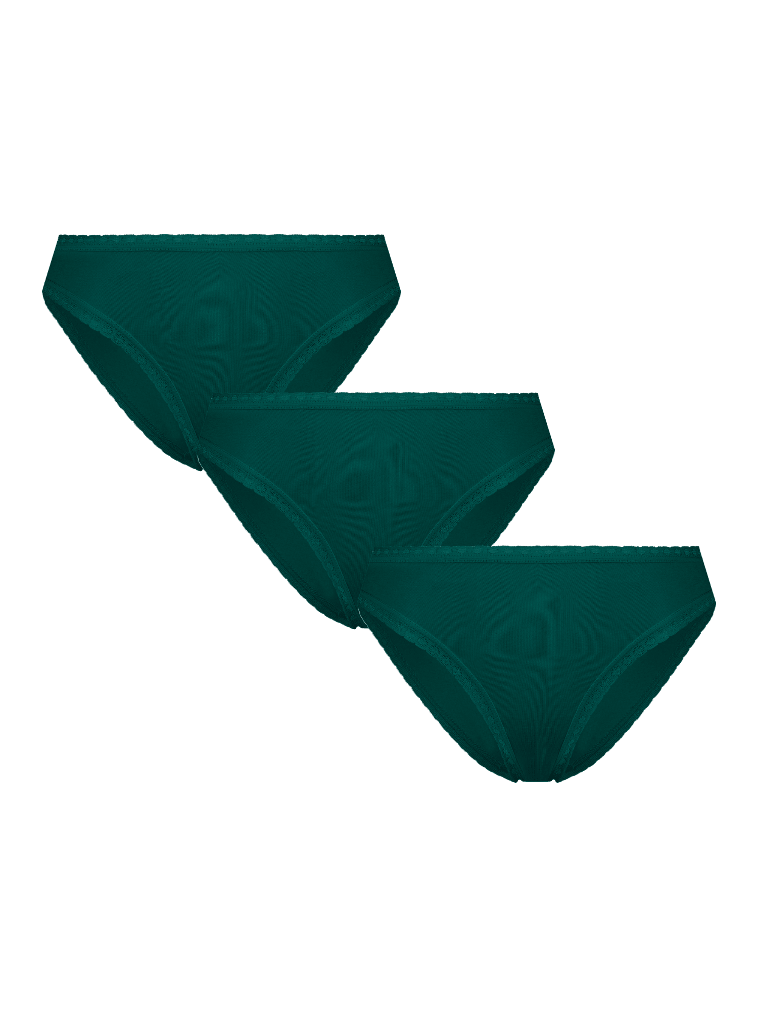 Bio-Baumwoll-Slip mit Spitze – 3er Pack - Evermind.eco
