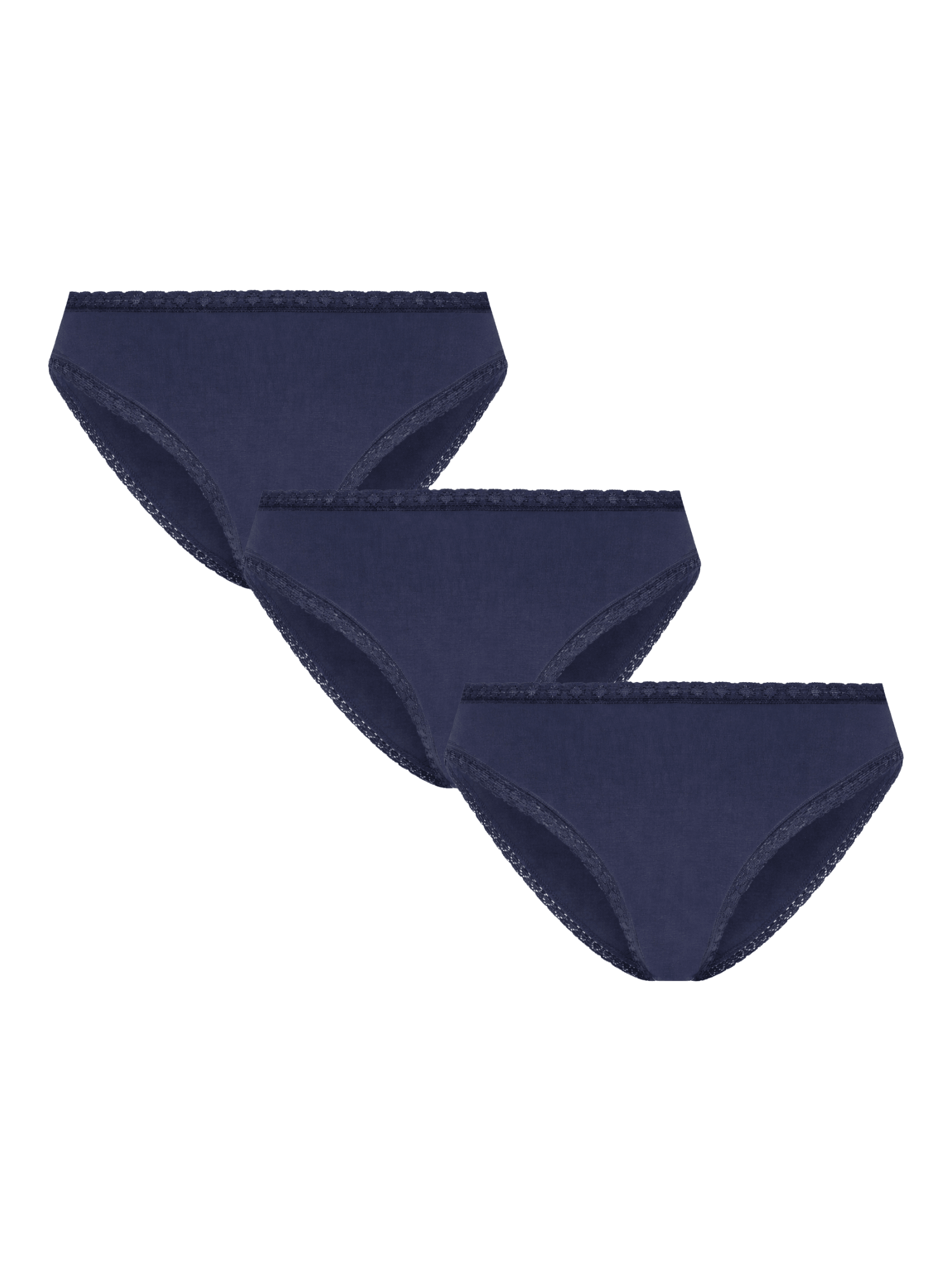 Bio-Baumwoll-Slip mit Spitze – 3er Pack - Evermind.eco