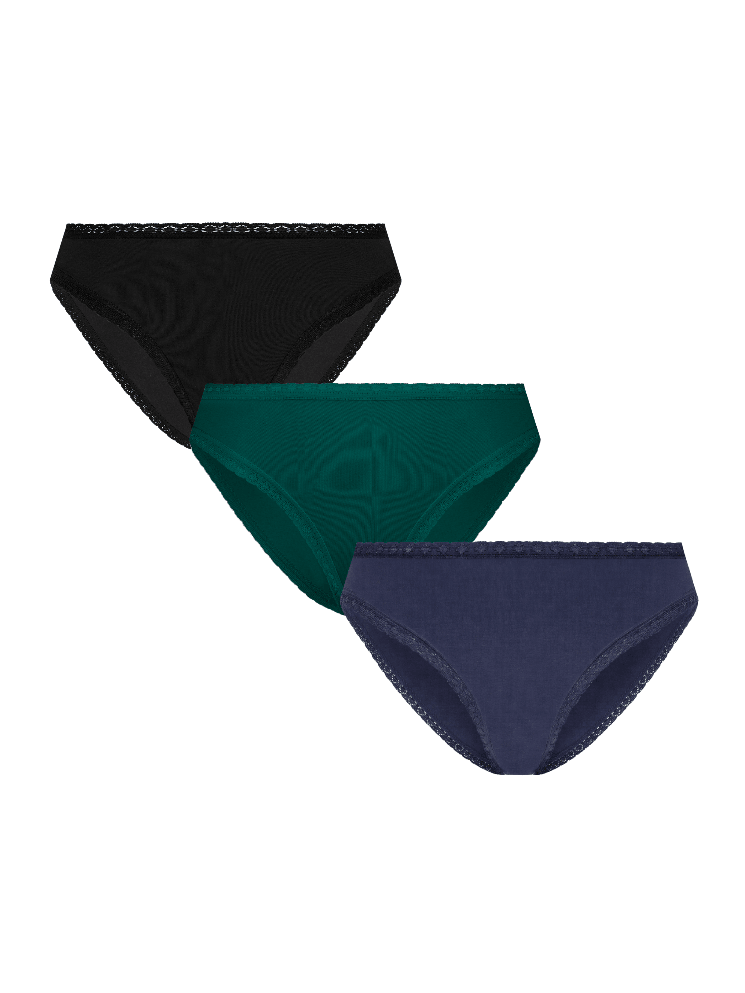 Bio-Baumwoll-Slip mit Spitze – 3er Pack - Evermind.eco