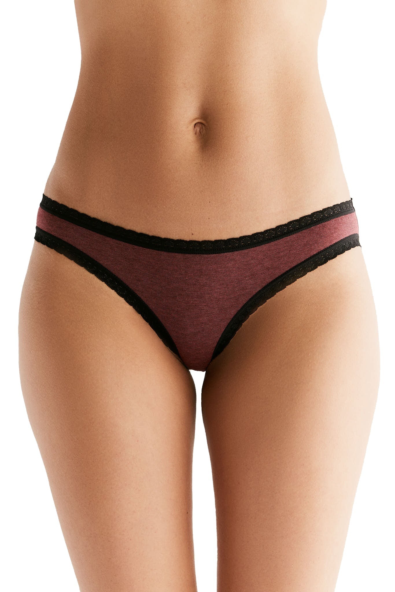 Bio-Baumwoll-Slip mit Spitze - Evermind.eco