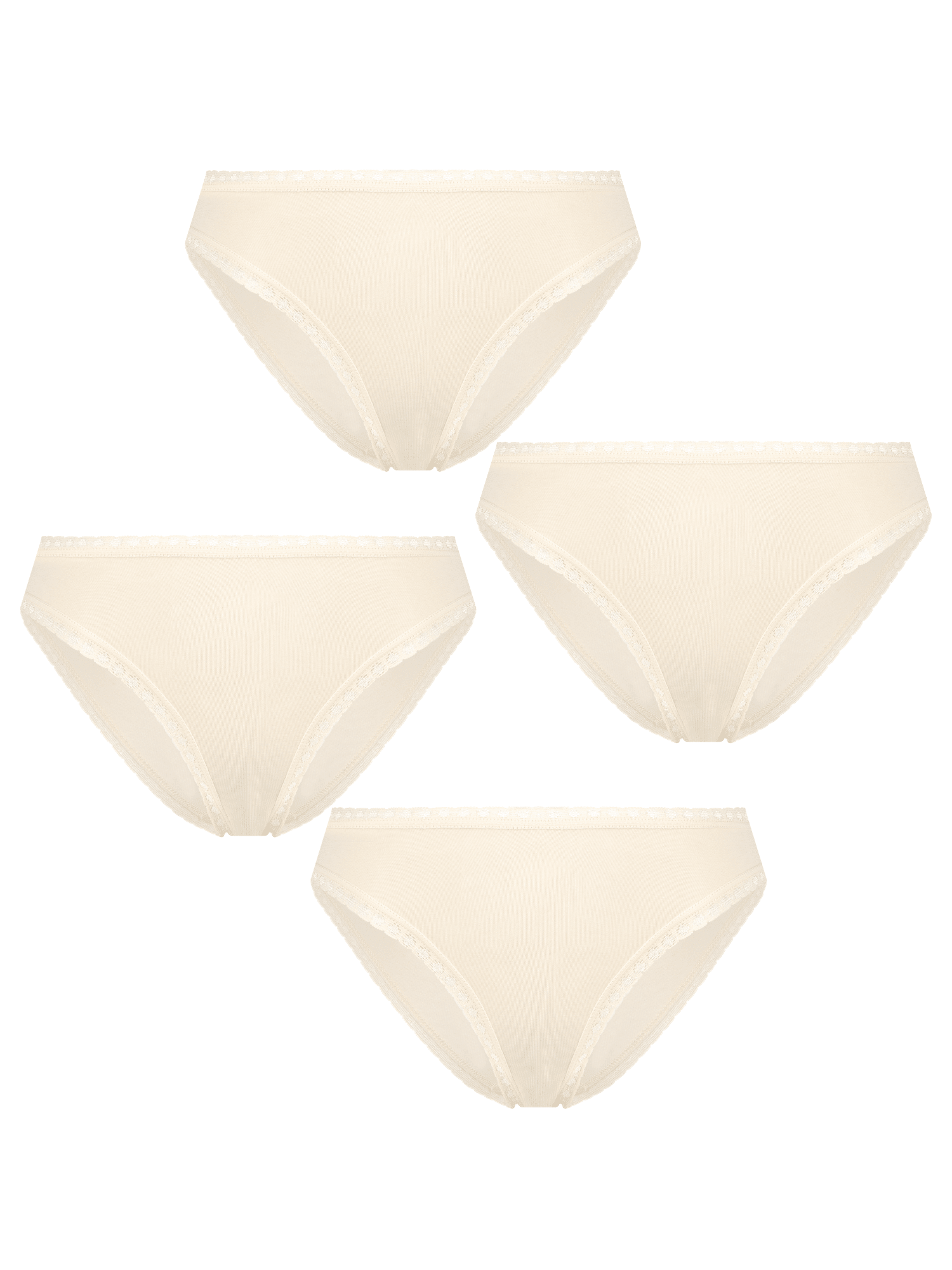 Bio-Baumwoll-Slip mit Spitze – 4er Pack - Evermind.eco