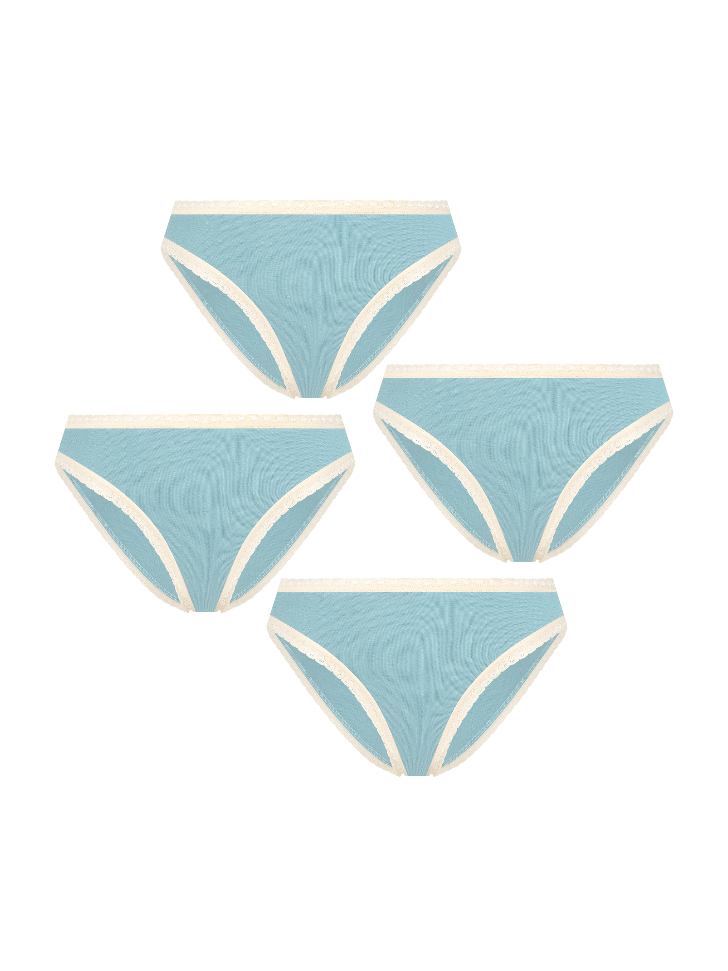 Bio-Baumwoll-Slip mit Spitze – 4er Pack - Evermind.eco