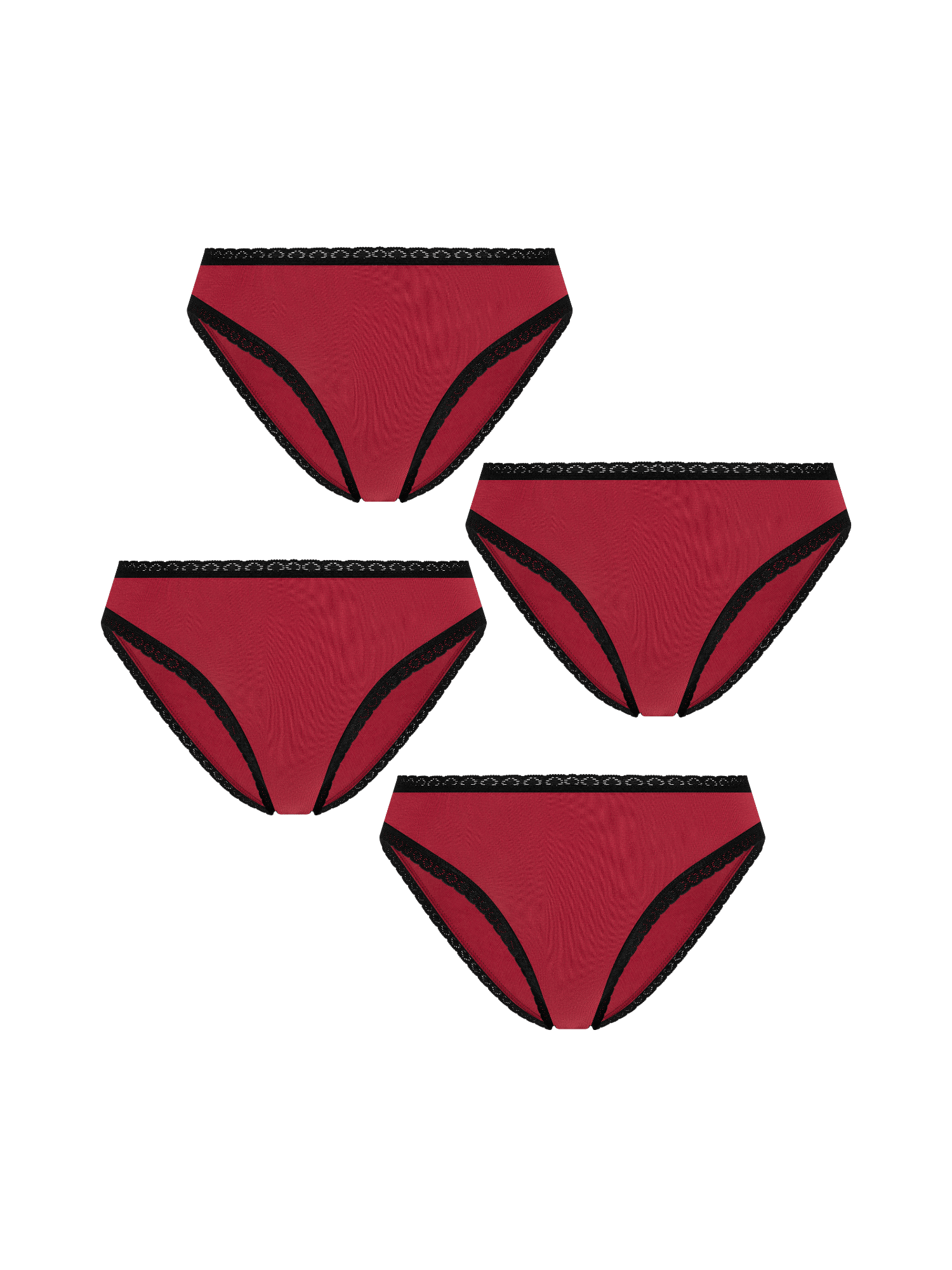 Bio-Baumwoll-Slip mit Spitze – 4er Pack - Evermind.eco