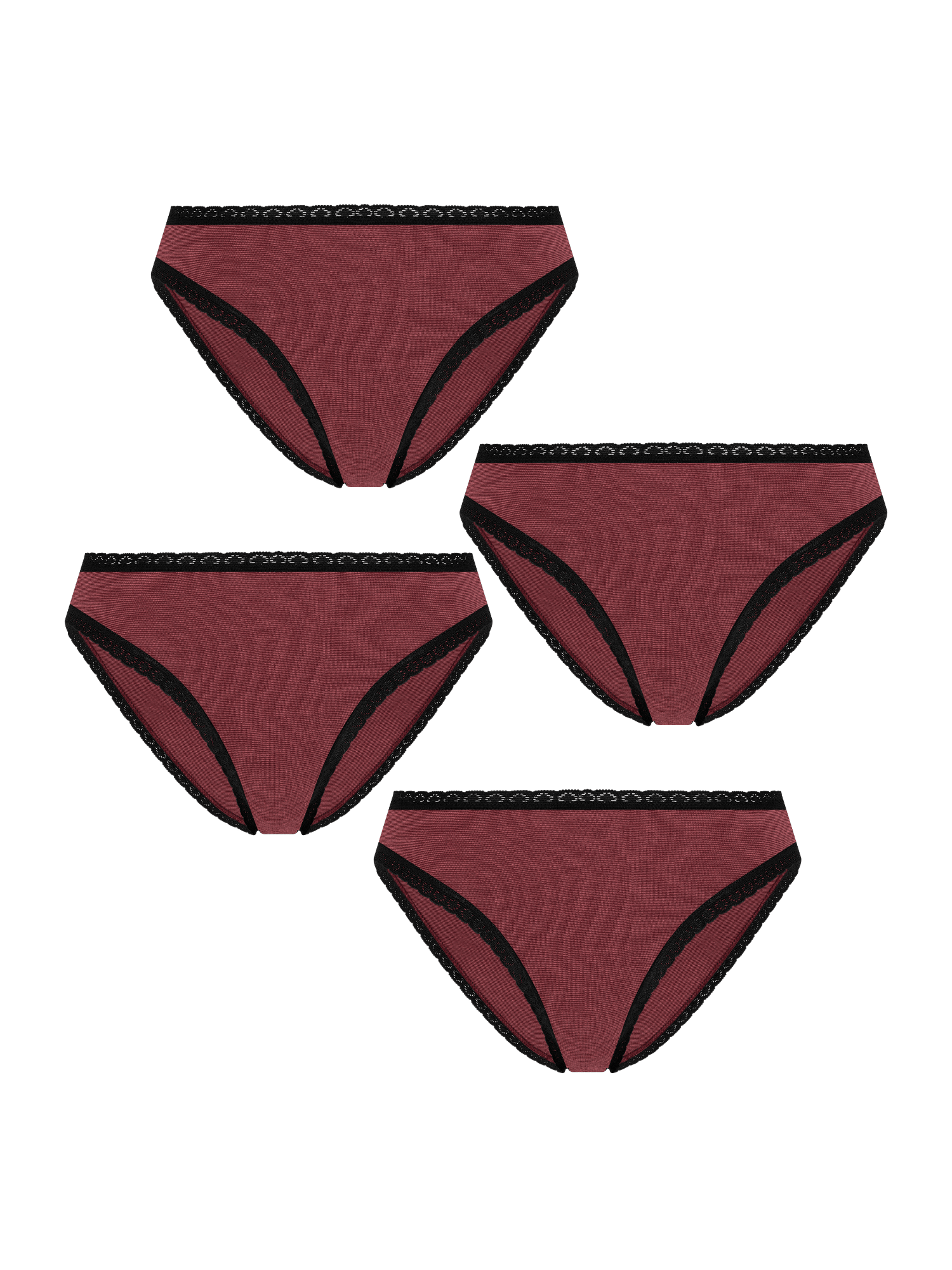 Bio-Baumwoll-Slip mit Spitze – 4er Pack - Evermind.eco