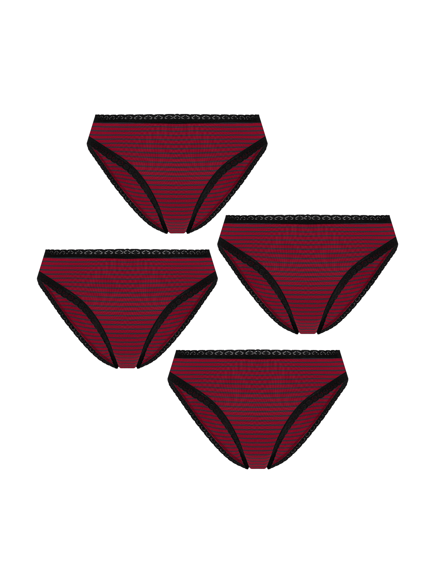 Bio-Baumwoll-Slip mit Spitze – 4er Pack - Evermind.eco