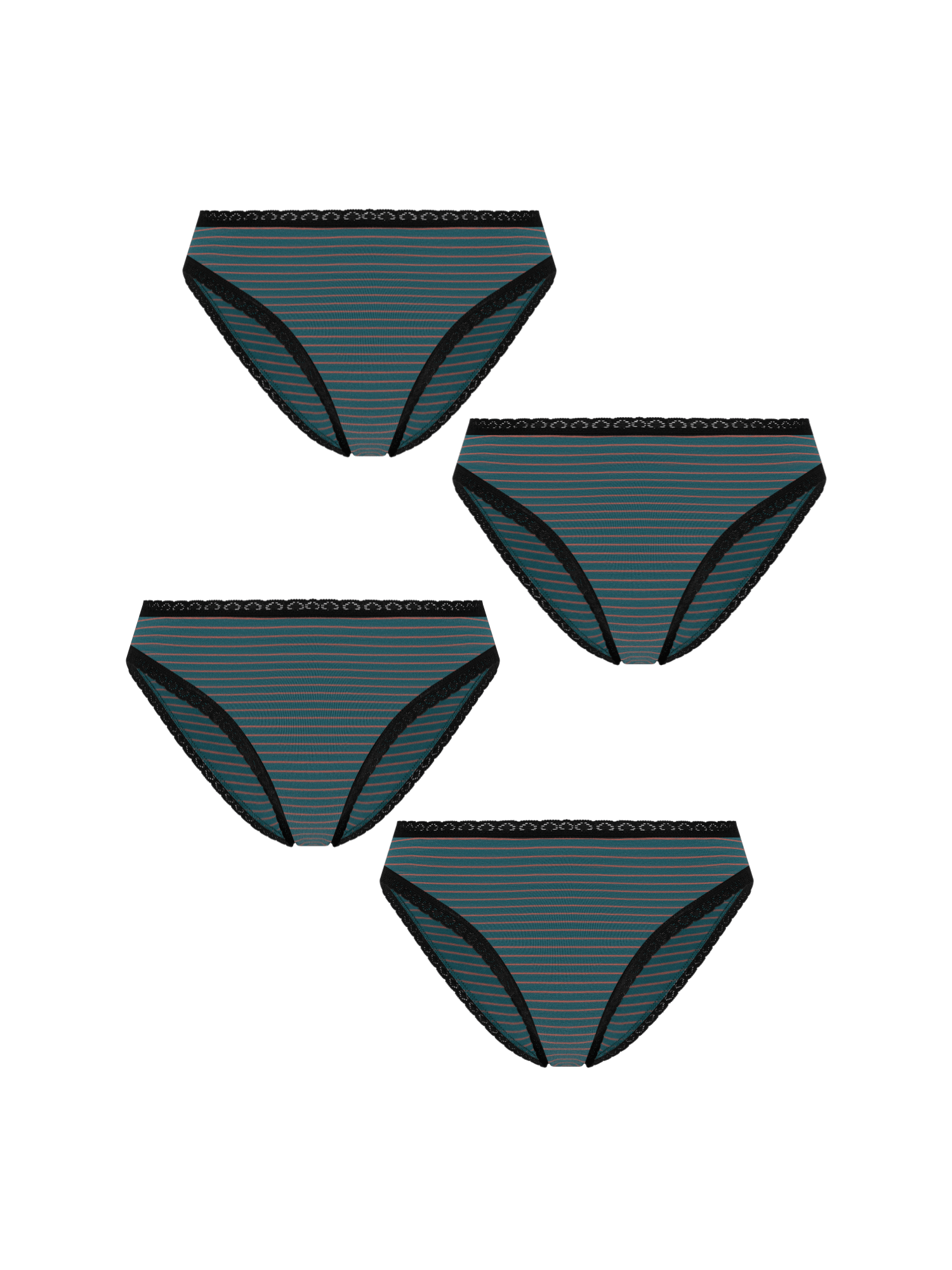 Bio-Baumwoll-Slip mit Spitze – 4er Pack - Evermind.eco