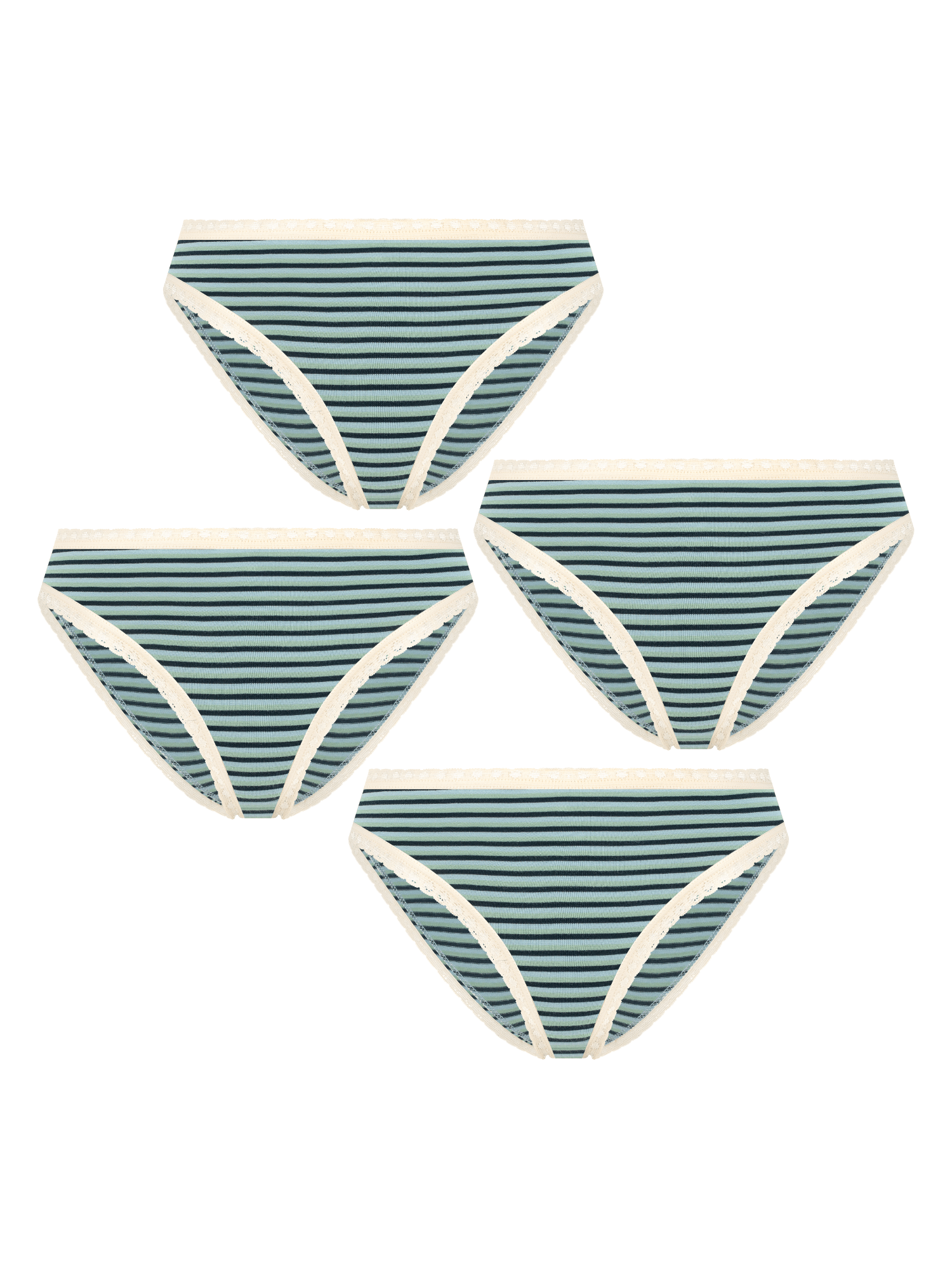 Bio-Baumwoll-Slip mit Spitze – 4er Pack - Evermind.eco