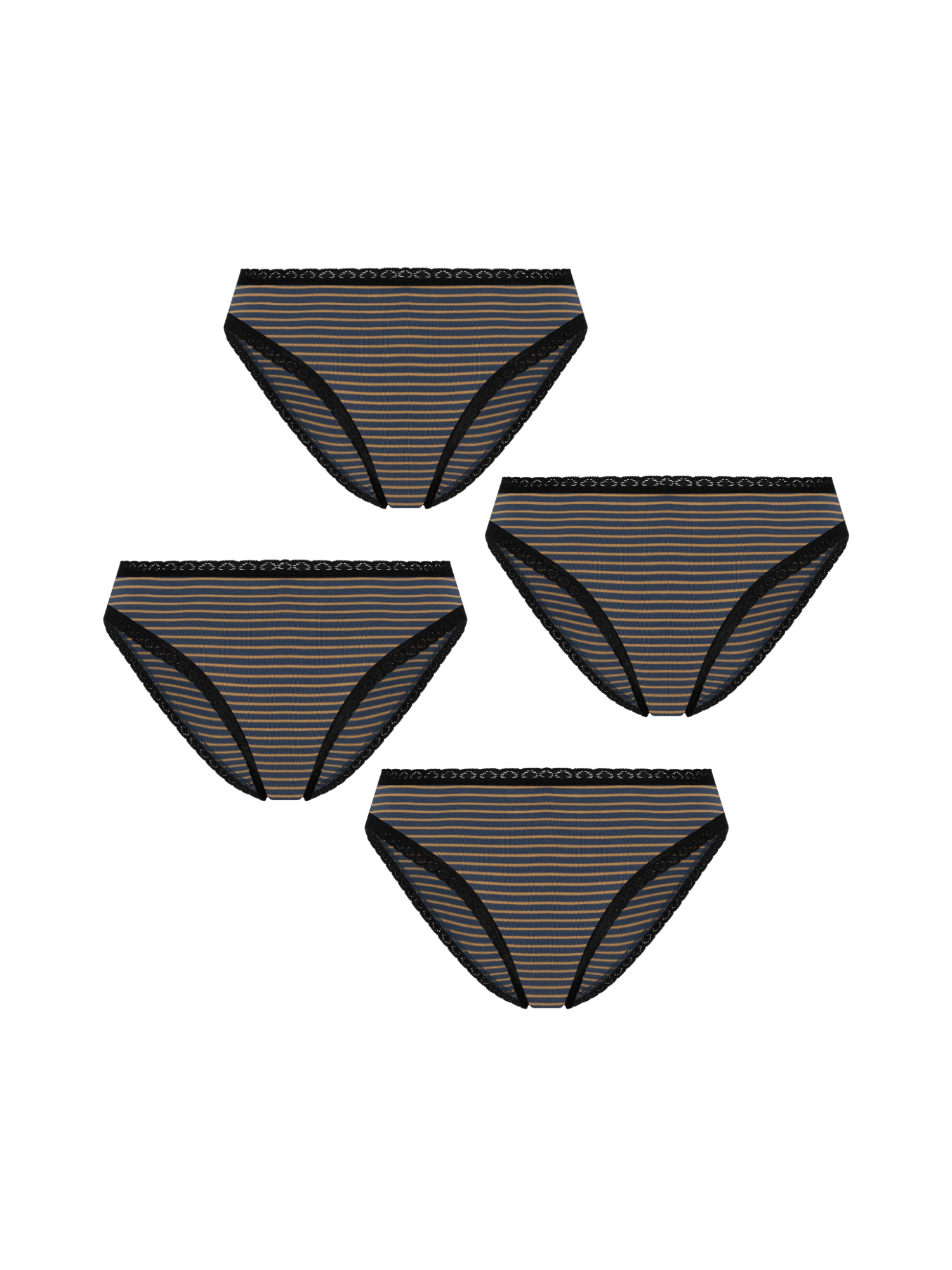 Bio-Baumwoll-Slip mit Spitze – 4er Pack - Evermind.eco