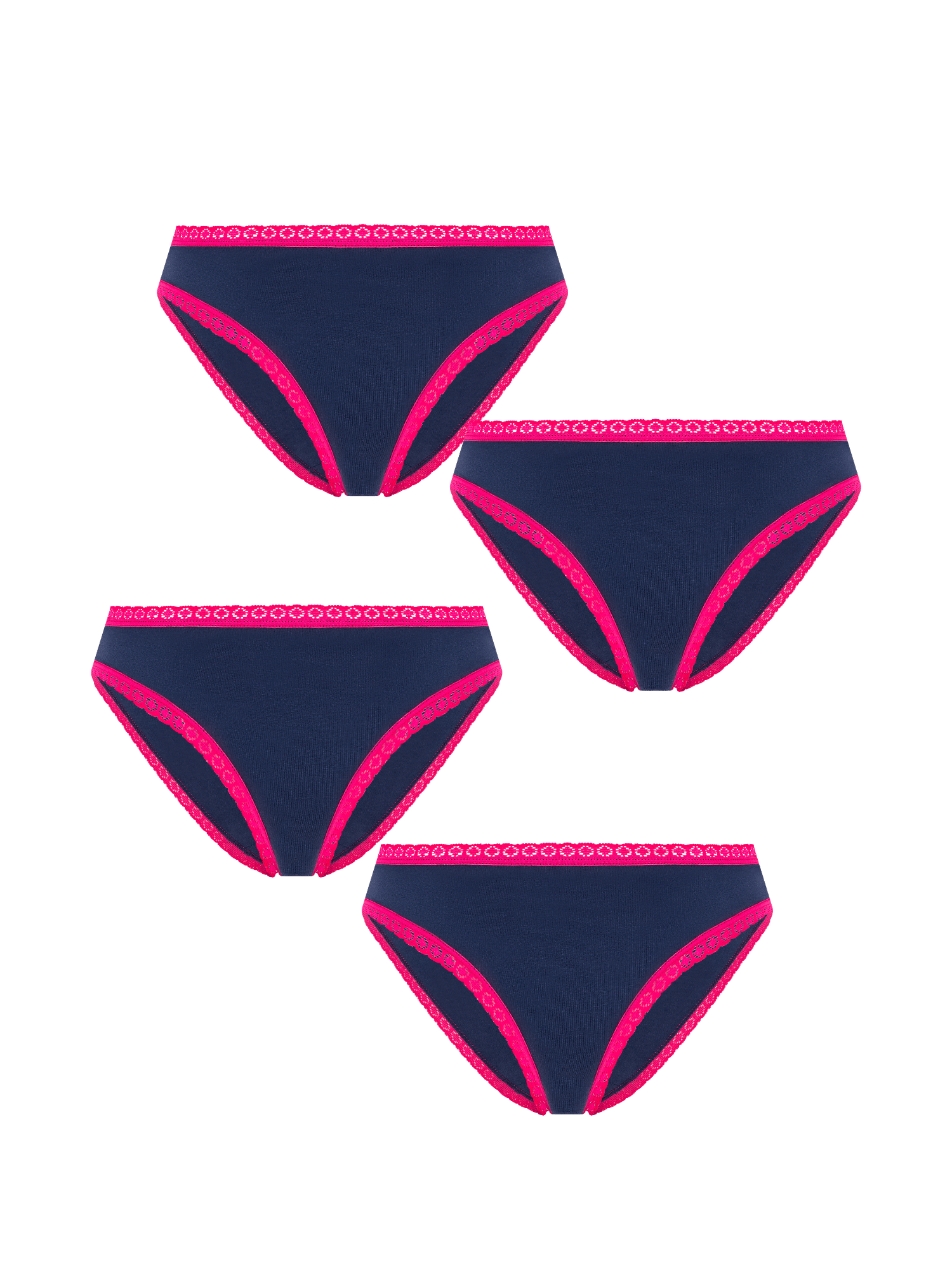 Bio-Baumwoll-Slip mit Spitze – 4er Pack - Evermind.eco