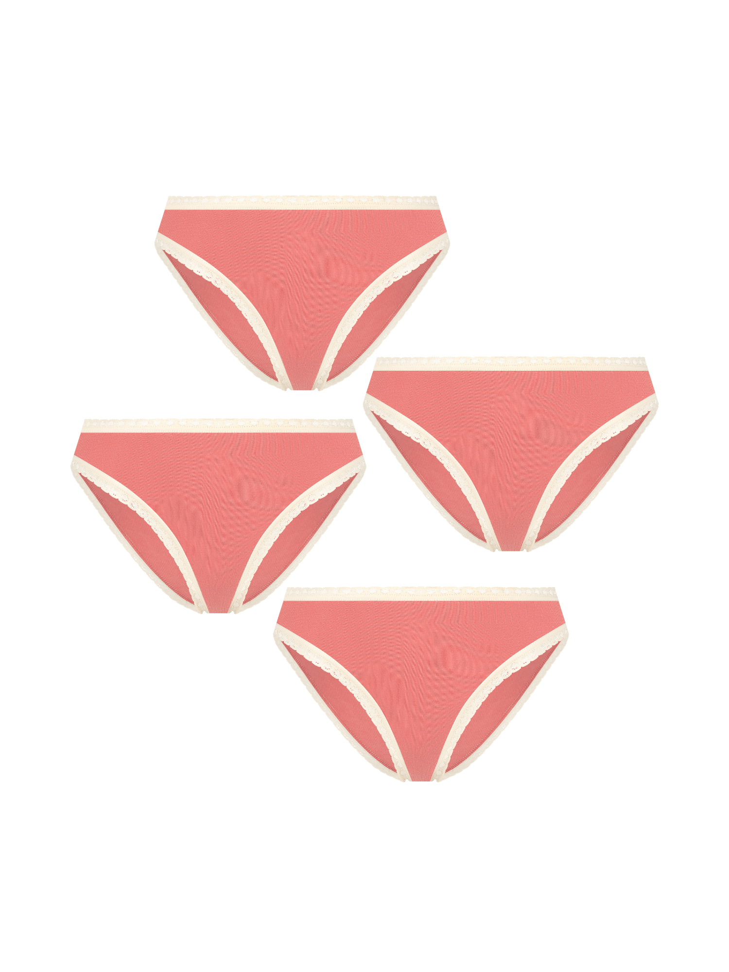 Bio-Baumwoll-Slip mit Spitze – 4er Pack - Evermind.eco