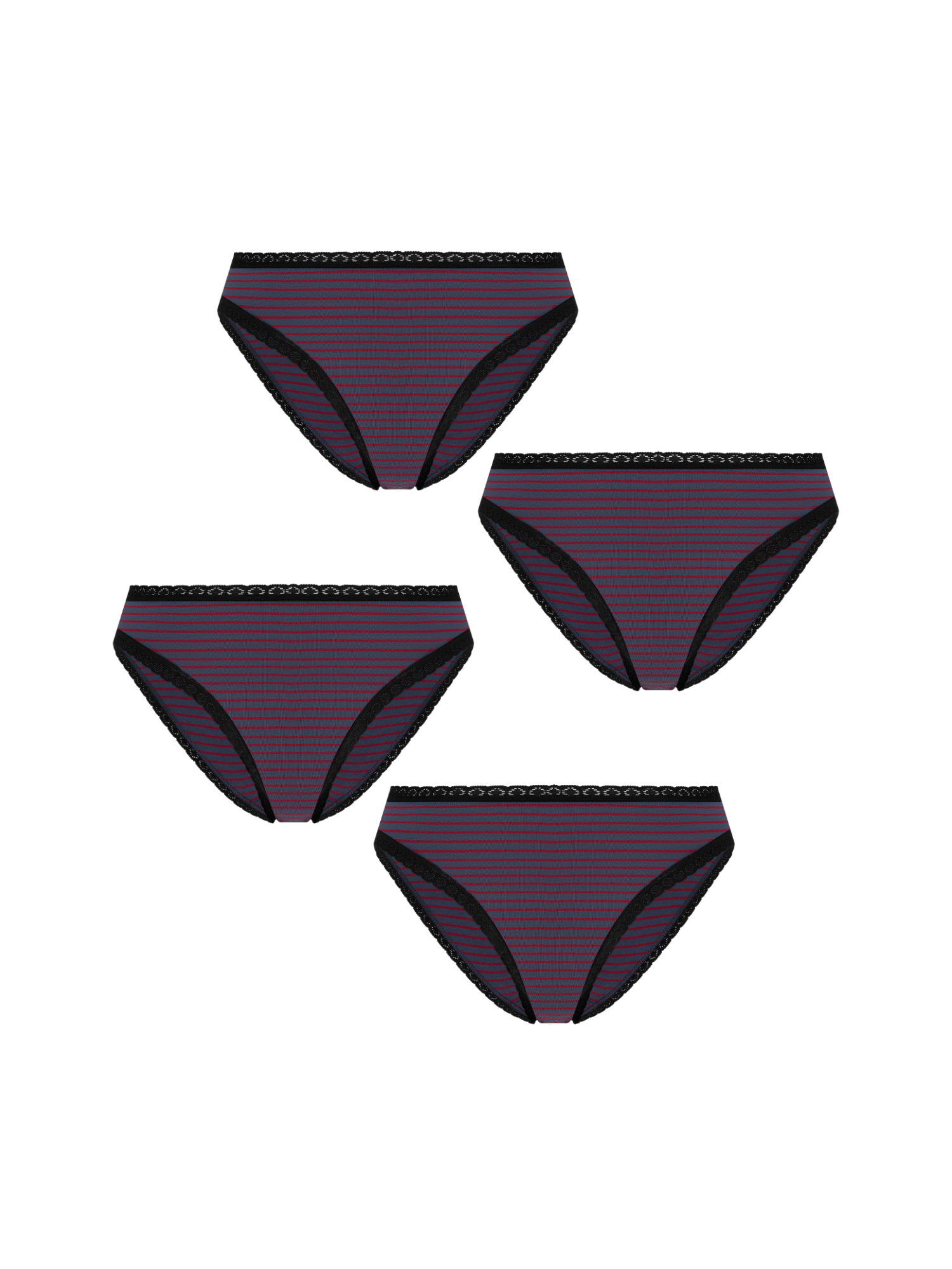 Bio-Baumwoll-Slip mit Spitze – 4er Pack - Evermind.eco