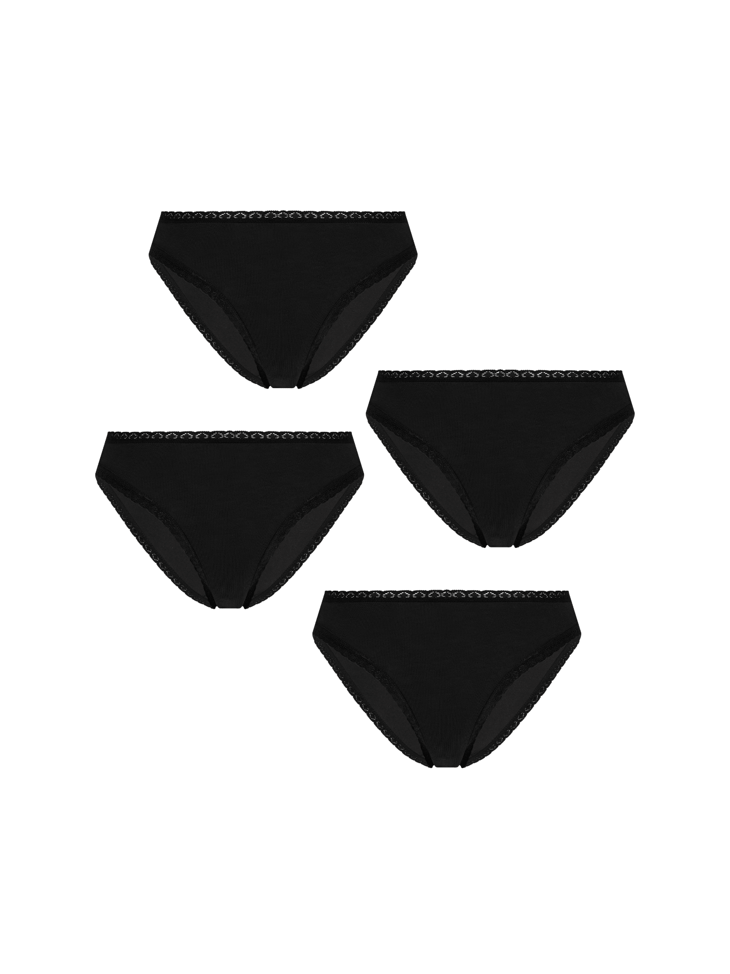 Bio-Baumwoll-Slip mit Spitze – 4er Pack - Evermind.eco