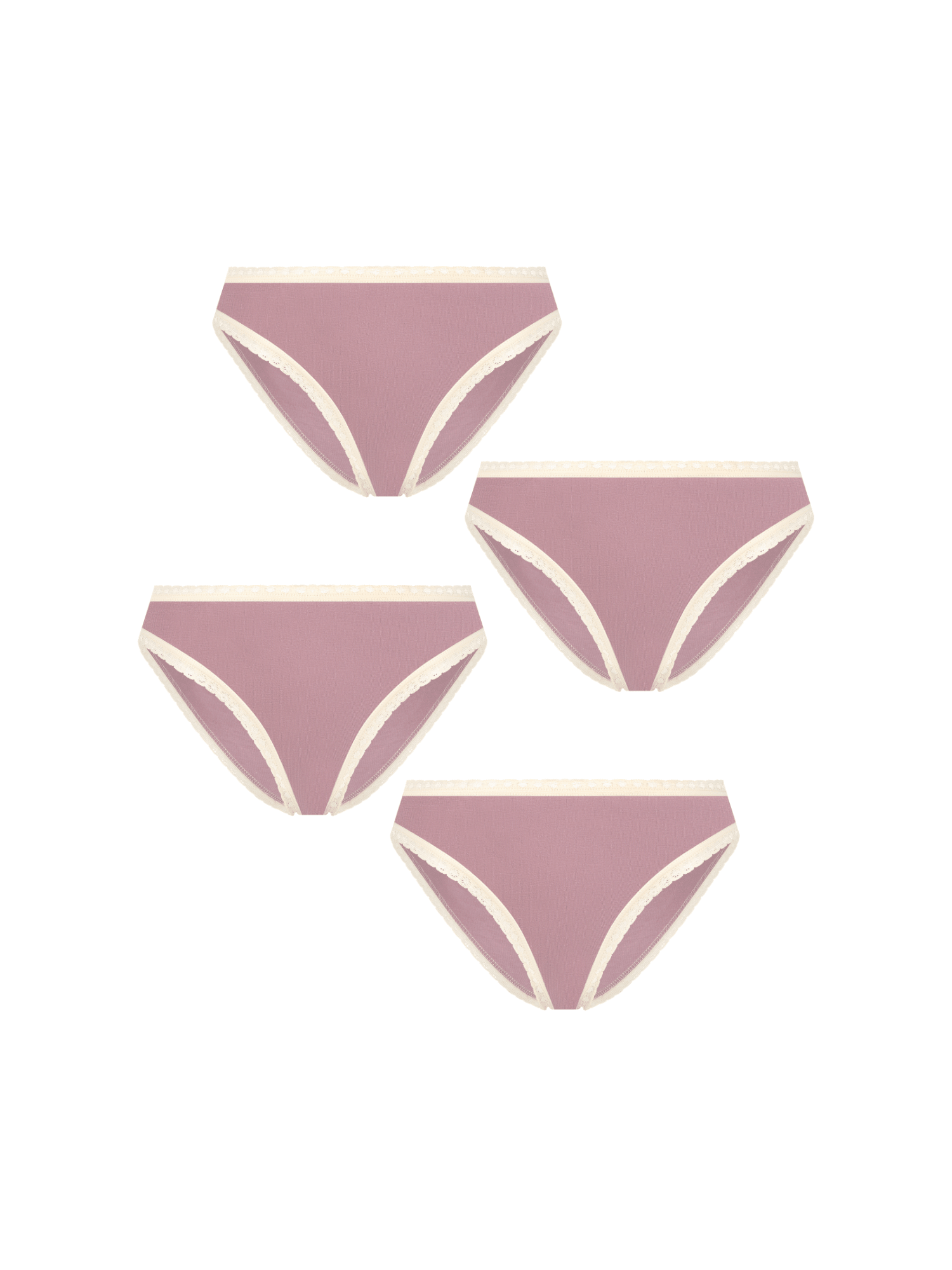 Bio-Baumwoll-Slip mit Spitze – 4er Pack - Evermind.eco