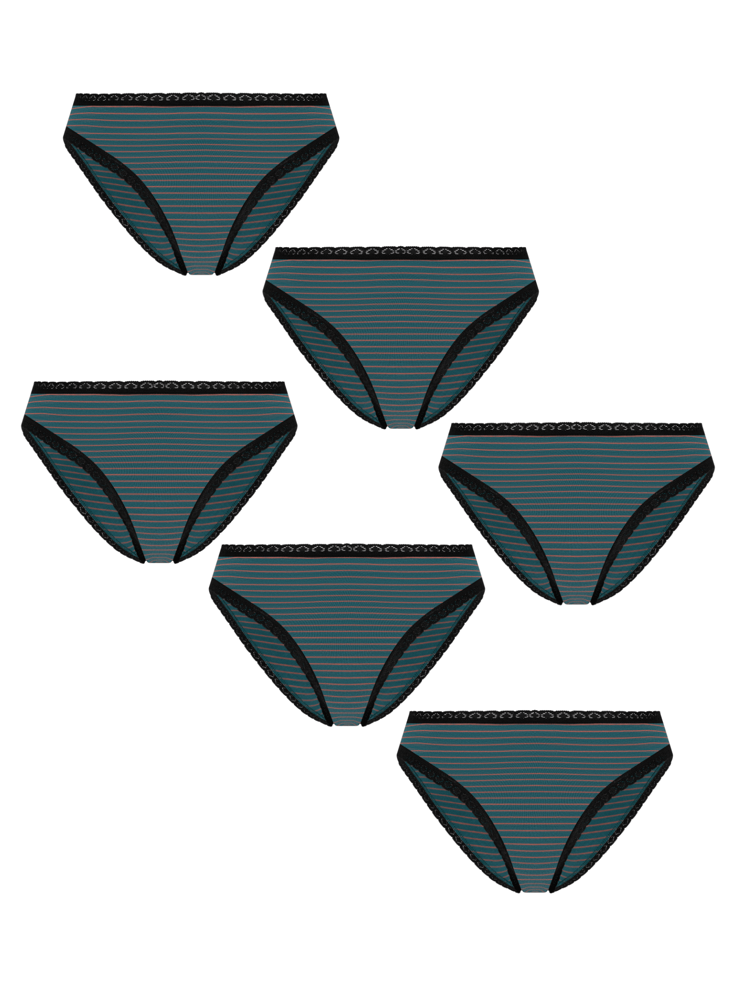 Bio-Baumwoll-Slip mit Spitze – 6er Pack - Evermind.eco