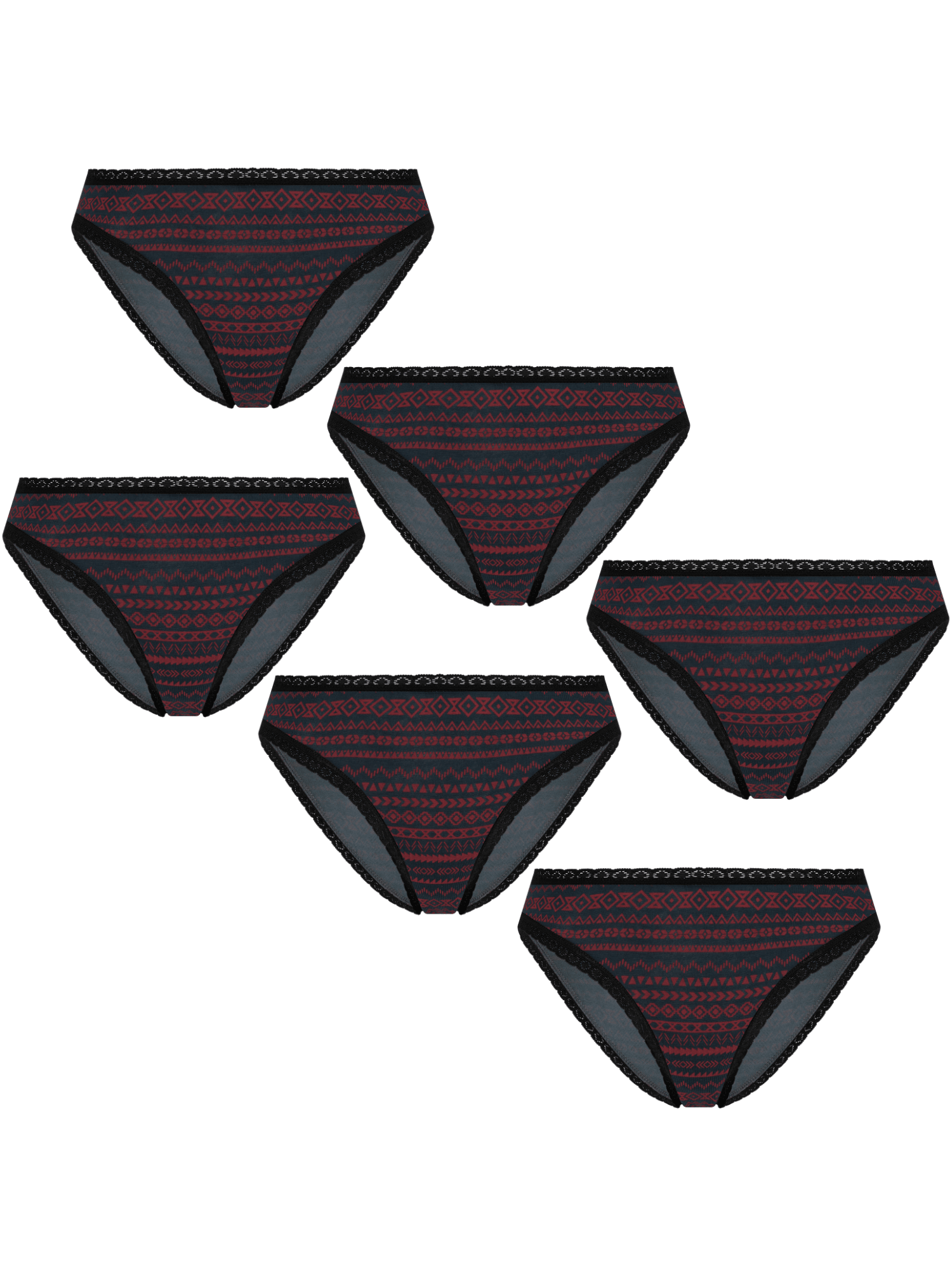 Bio-Baumwoll-Slip mit Spitze – 6er Pack - Evermind.eco