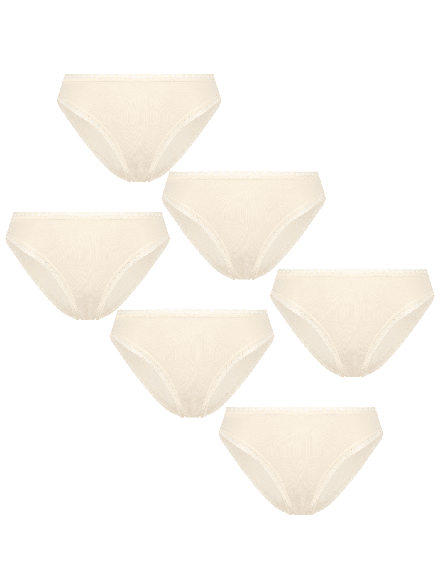 Bio-Baumwoll-Slip mit Spitze – 6er Pack - Evermind.eco