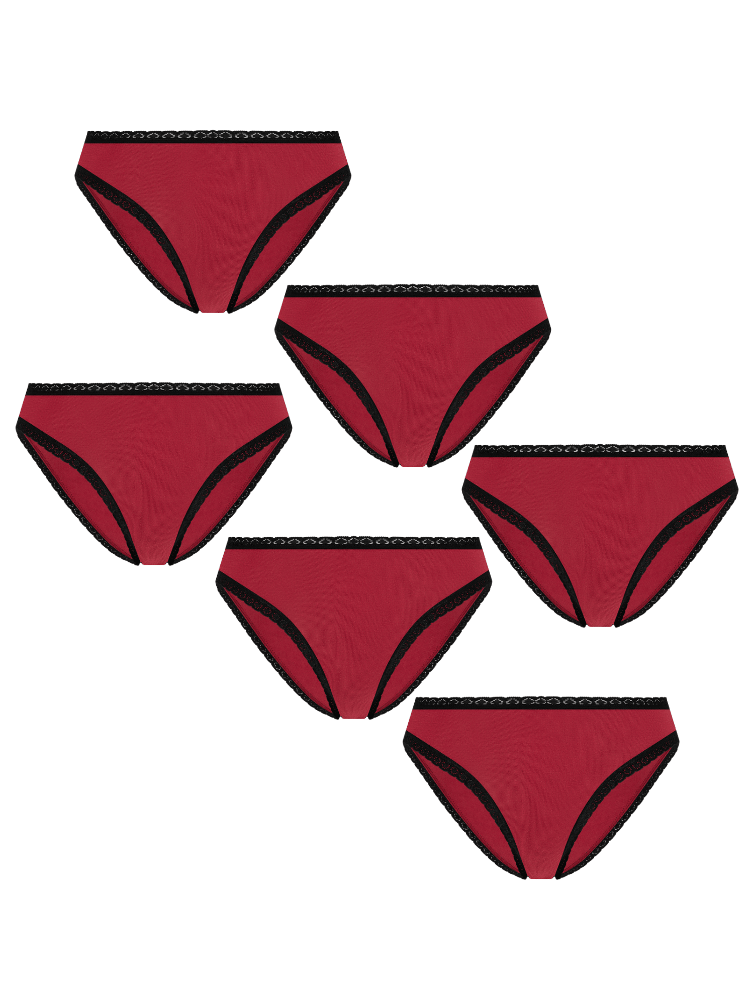 Bio-Baumwoll-Slip mit Spitze – 6er Pack - Evermind.eco