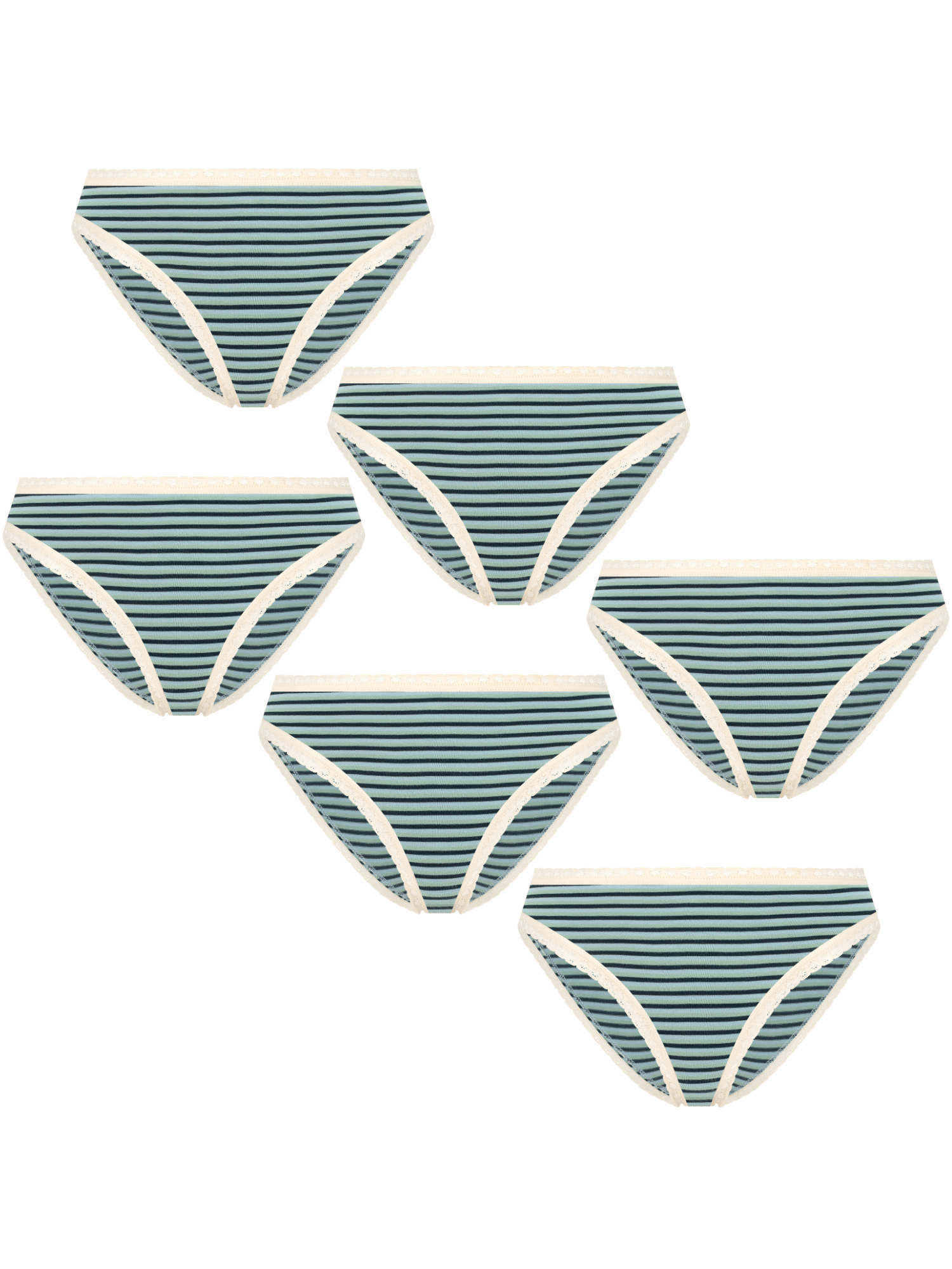 Bio-Baumwoll-Slip mit Spitze – 6er Pack - Evermind.eco