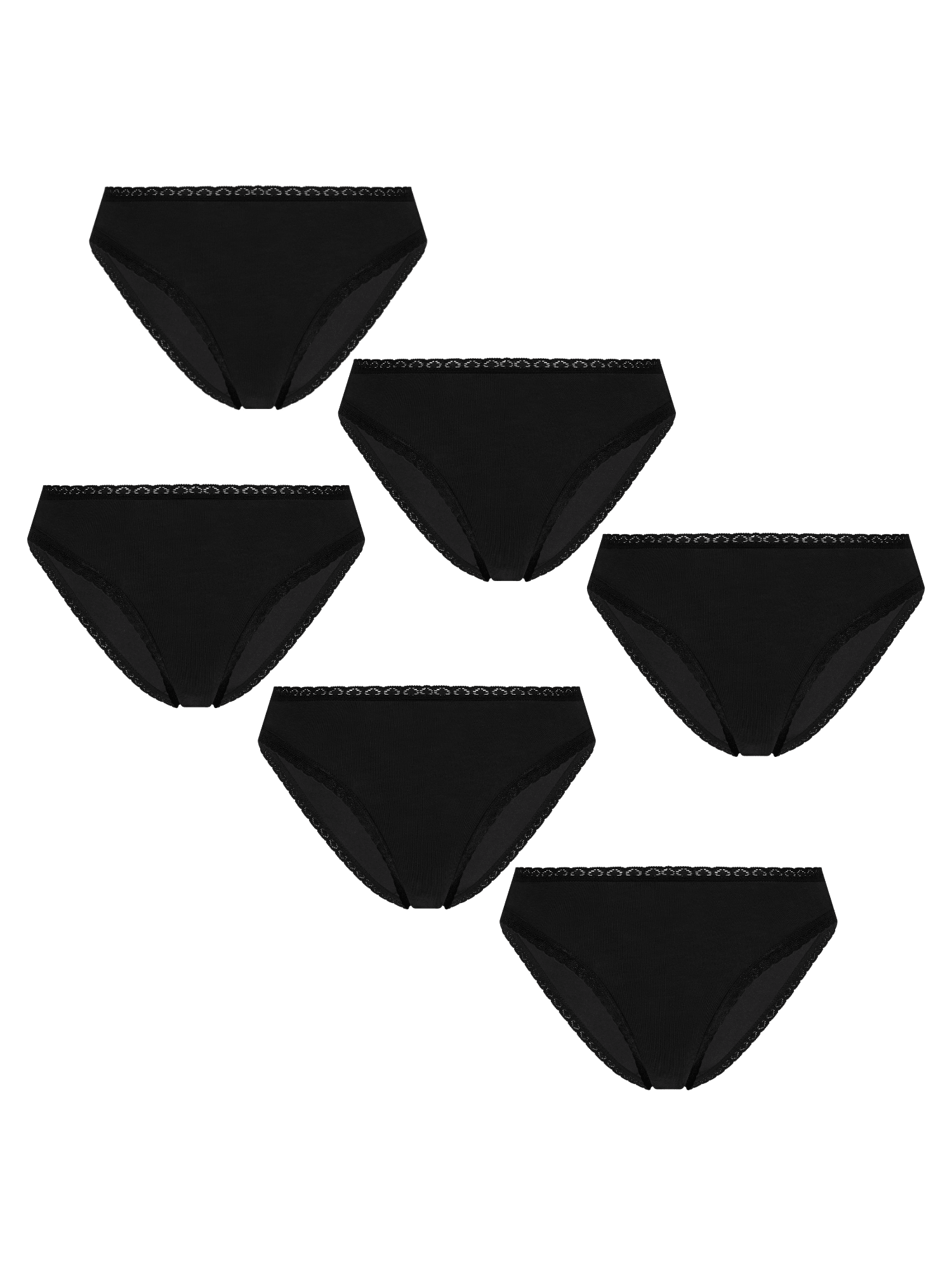 Bio-Baumwoll-Slip mit Spitze – 6er Pack - Evermind.eco