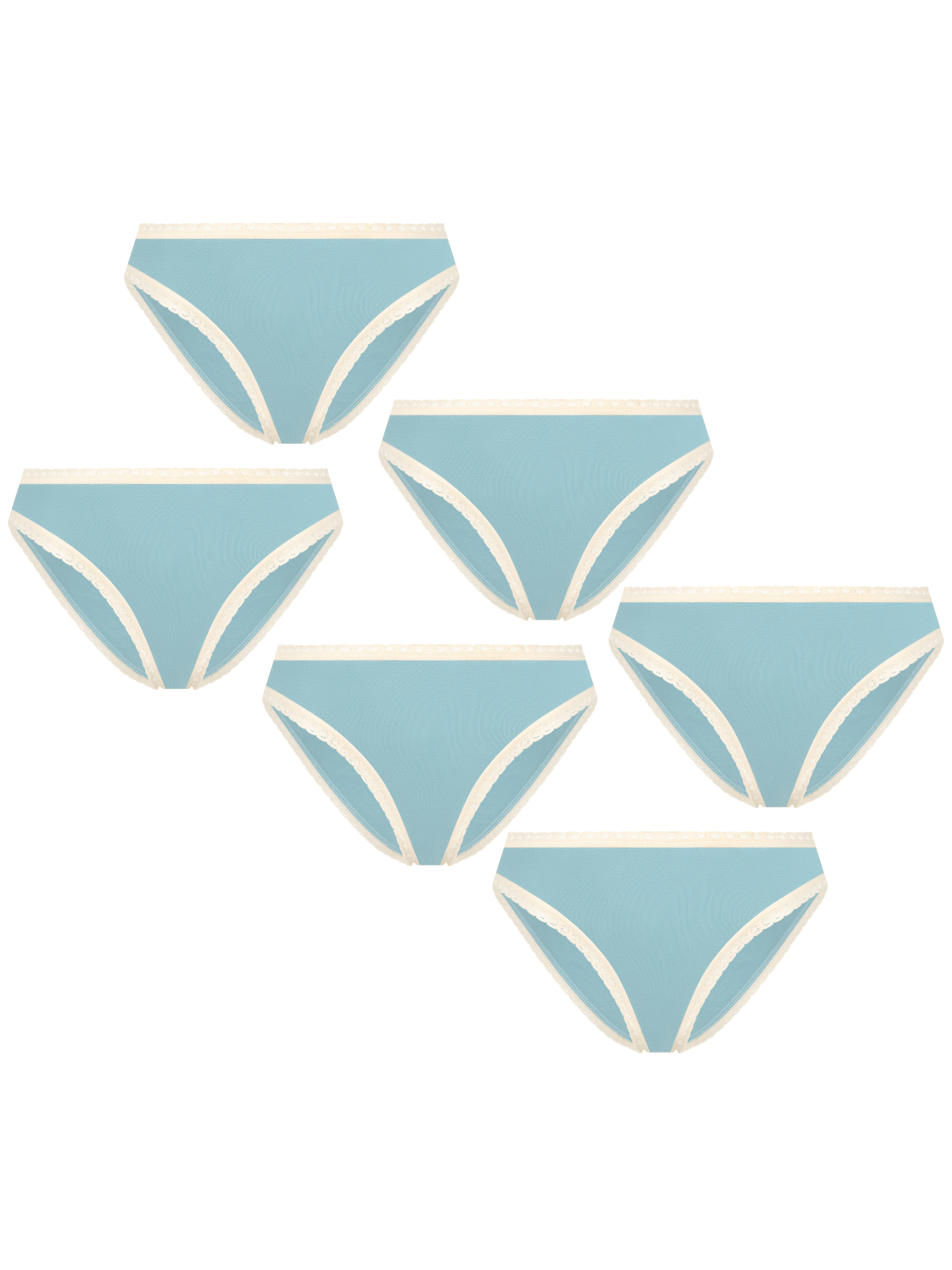 Bio-Baumwoll-Slip mit Spitze – 6er Pack - Evermind.eco