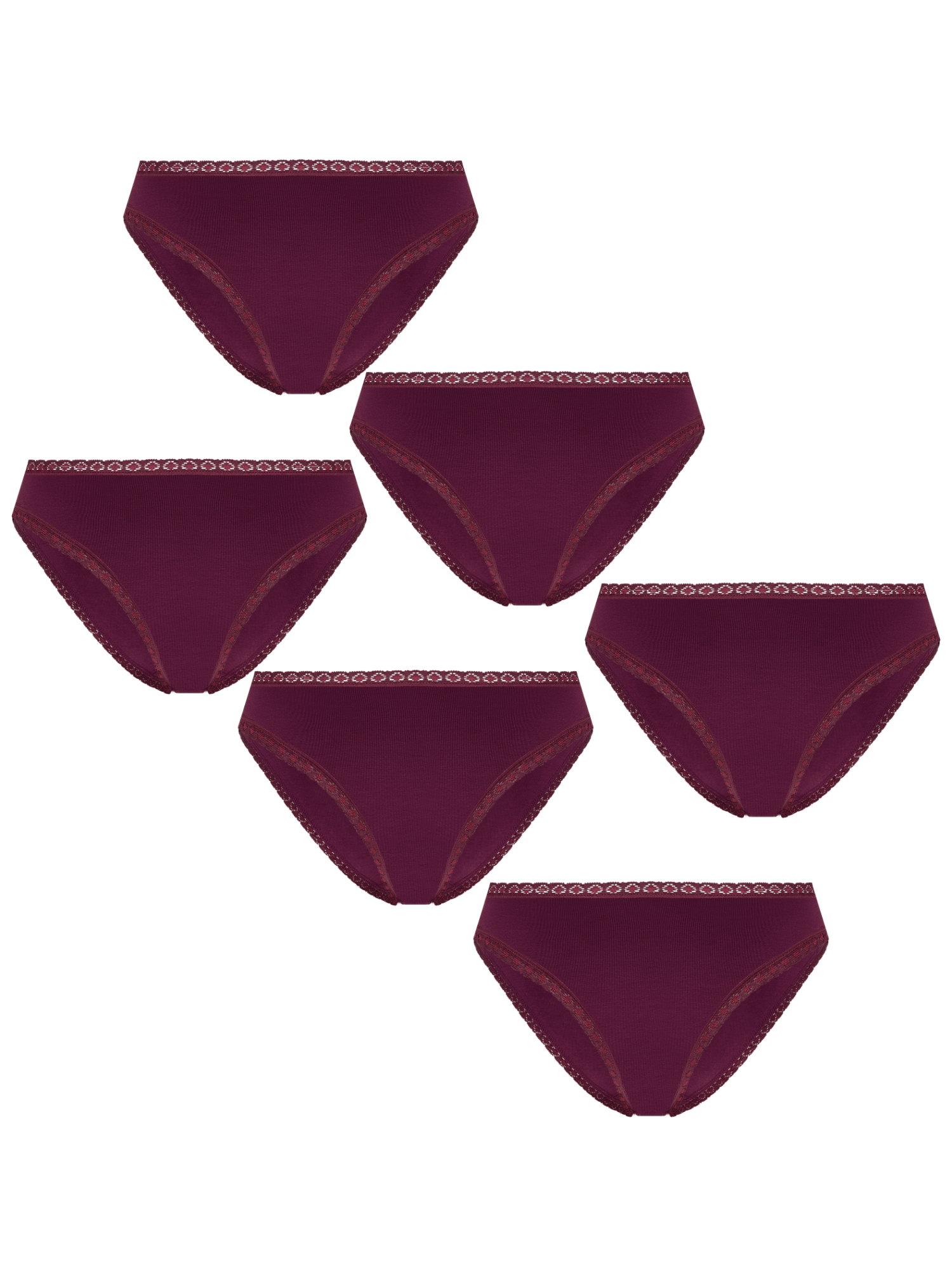 Bio-Baumwoll-Slip mit Spitze – 6er Pack - Evermind.eco