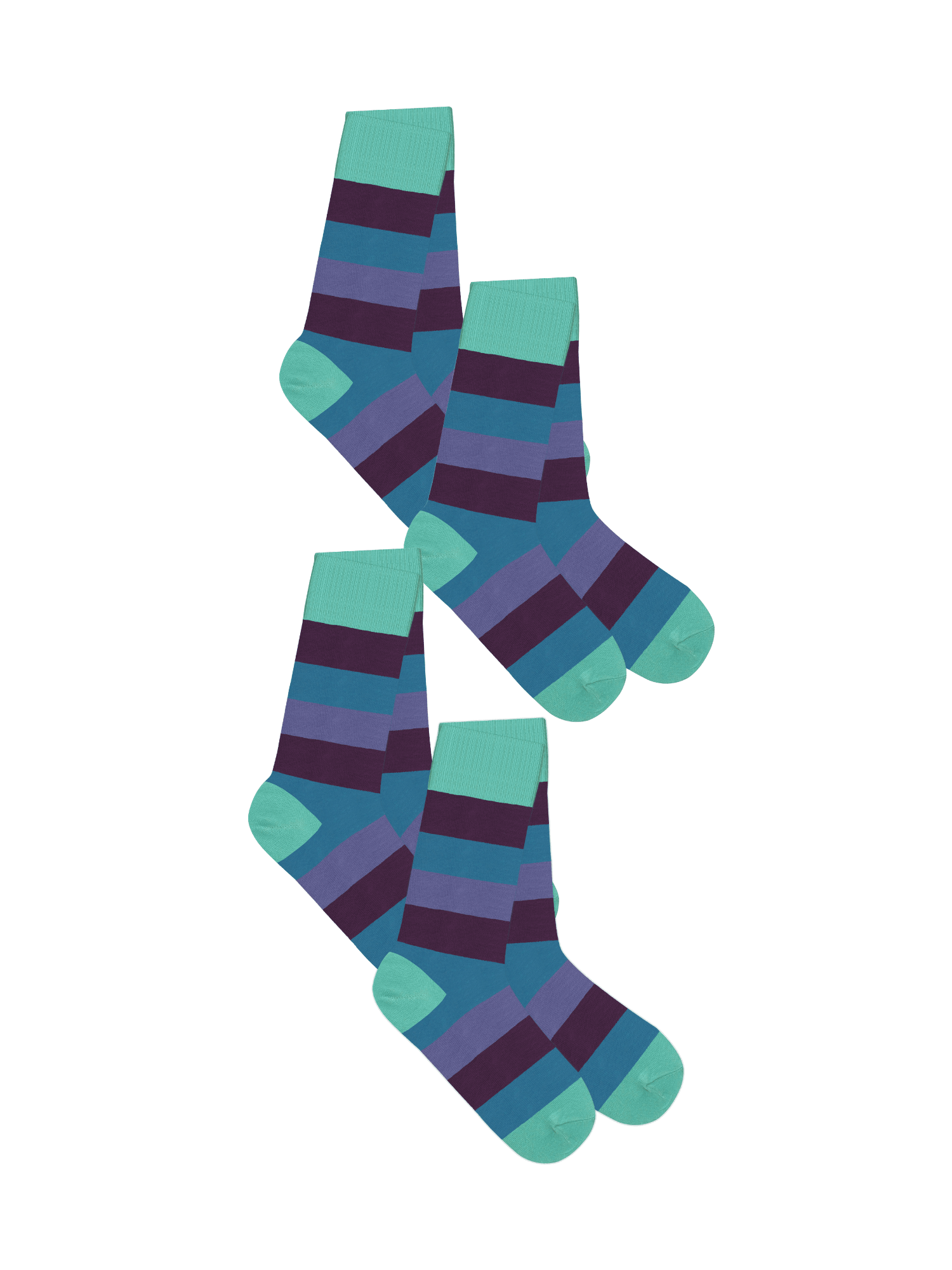 Bio-Baumwoll-Socken mit längerem Bündchen - 4er Pack - Evermind.eco