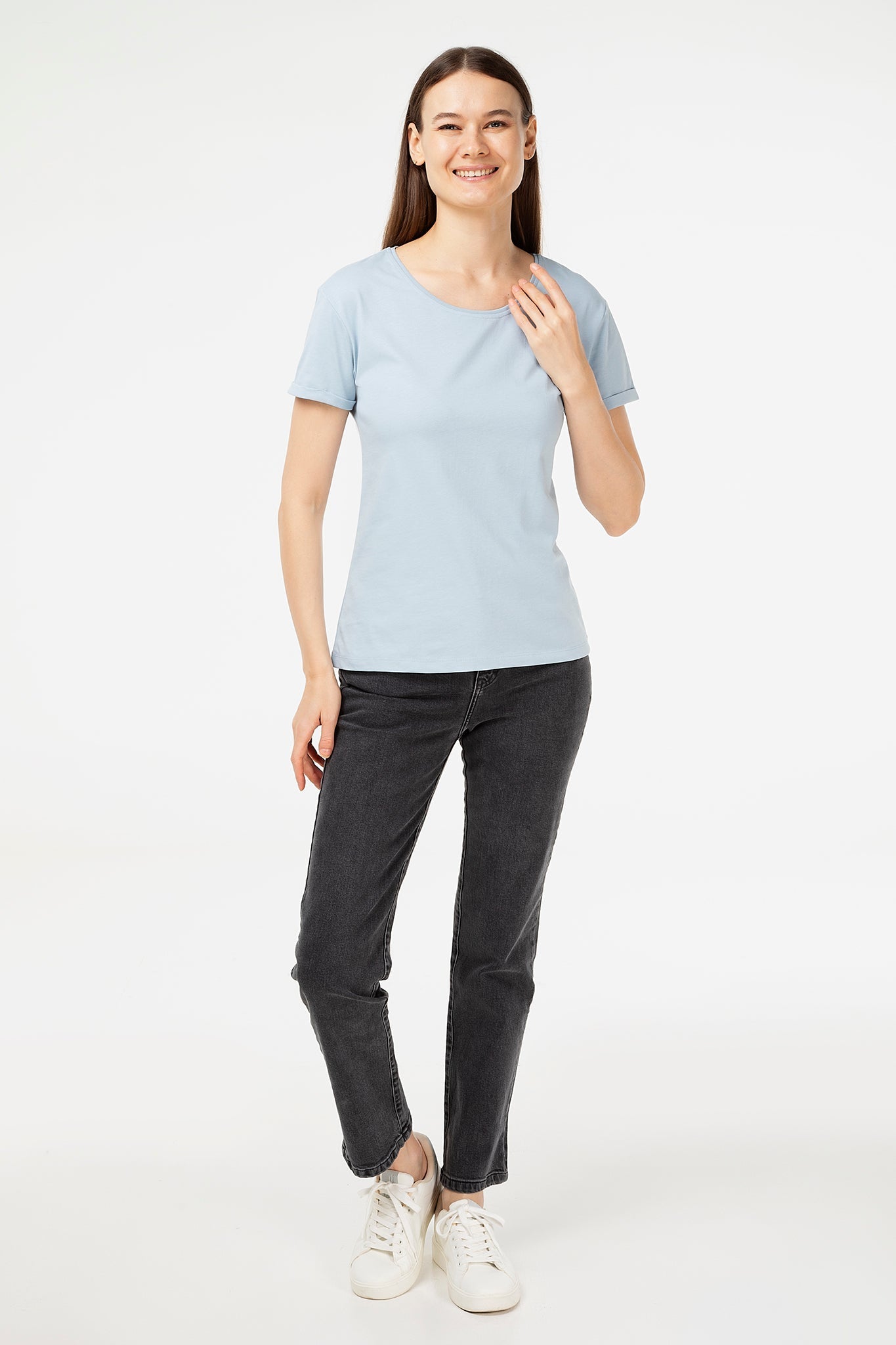 Bio-Baumwoll T-Shirt mit Turn-Up-Ärmeln - Evermind.eco