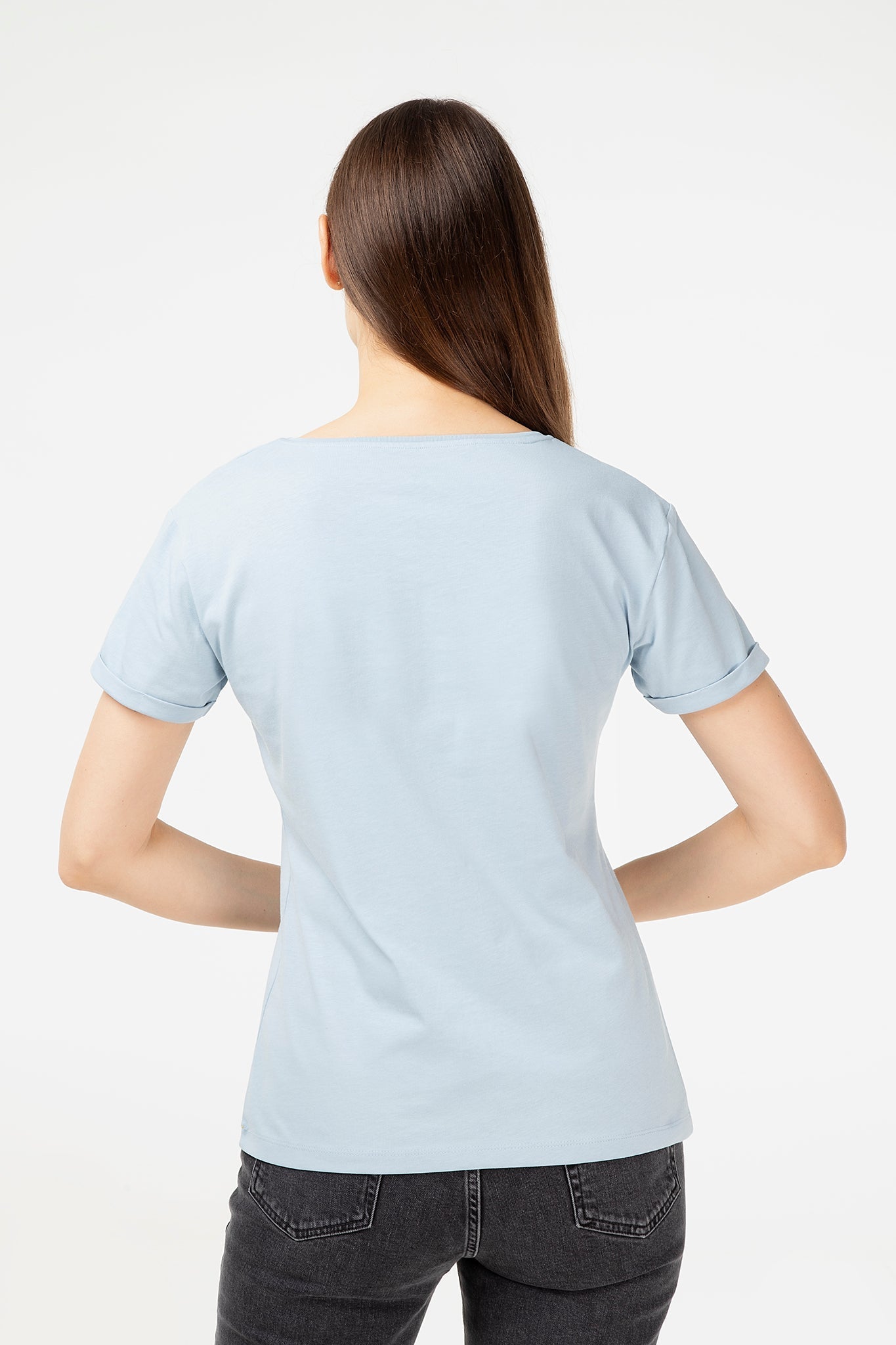 Bio-Baumwoll T-Shirt mit Turn-Up-Ärmeln - Evermind.eco