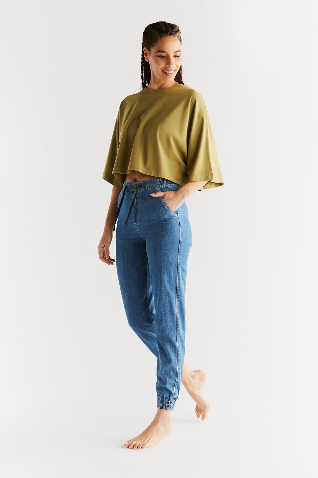Damen Bio-Baumwoll Joggjeans - Evermind.eco