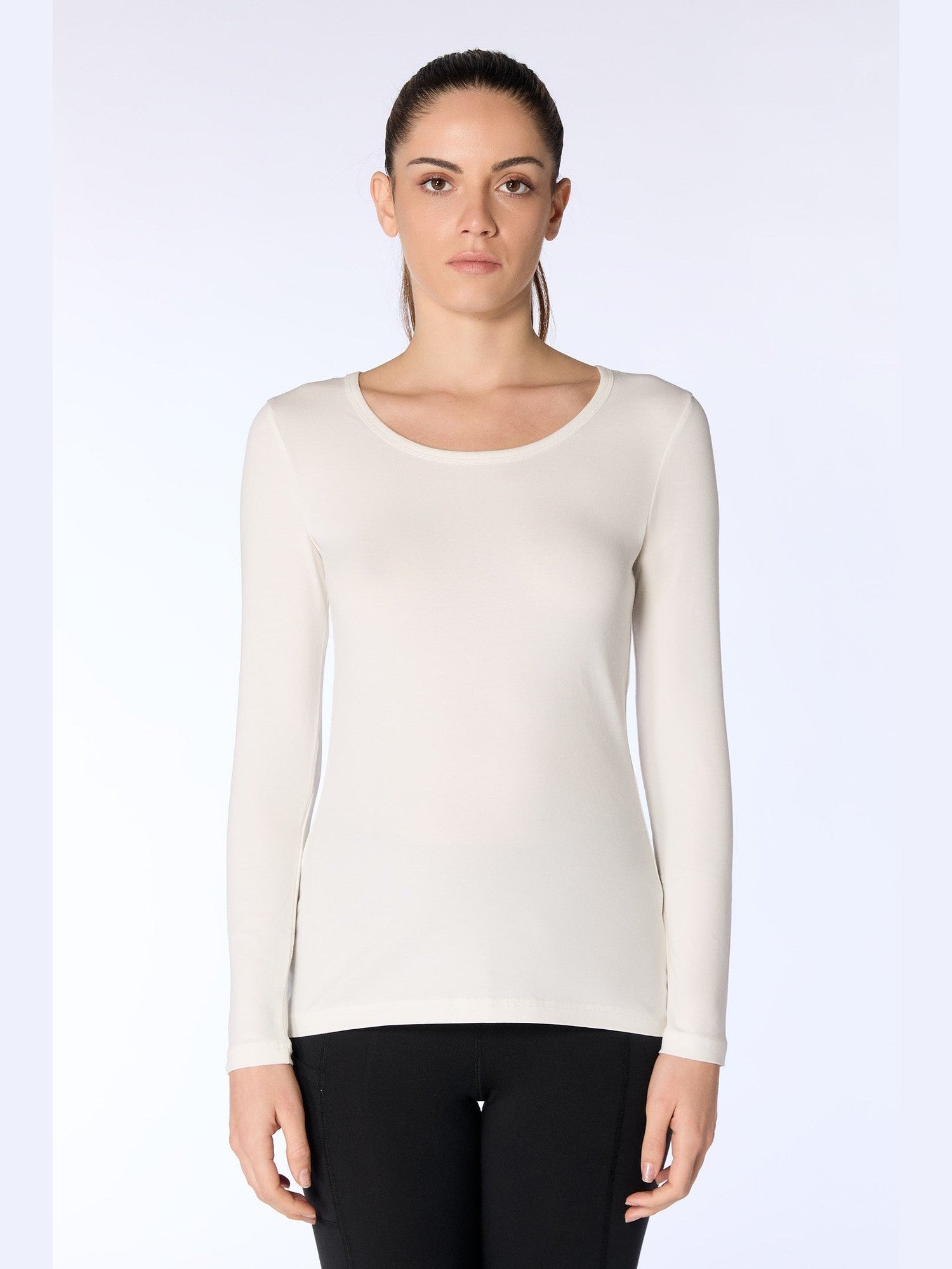 Damen Bio-Baumwoll Langarmshirt stretch - Evermind.eco