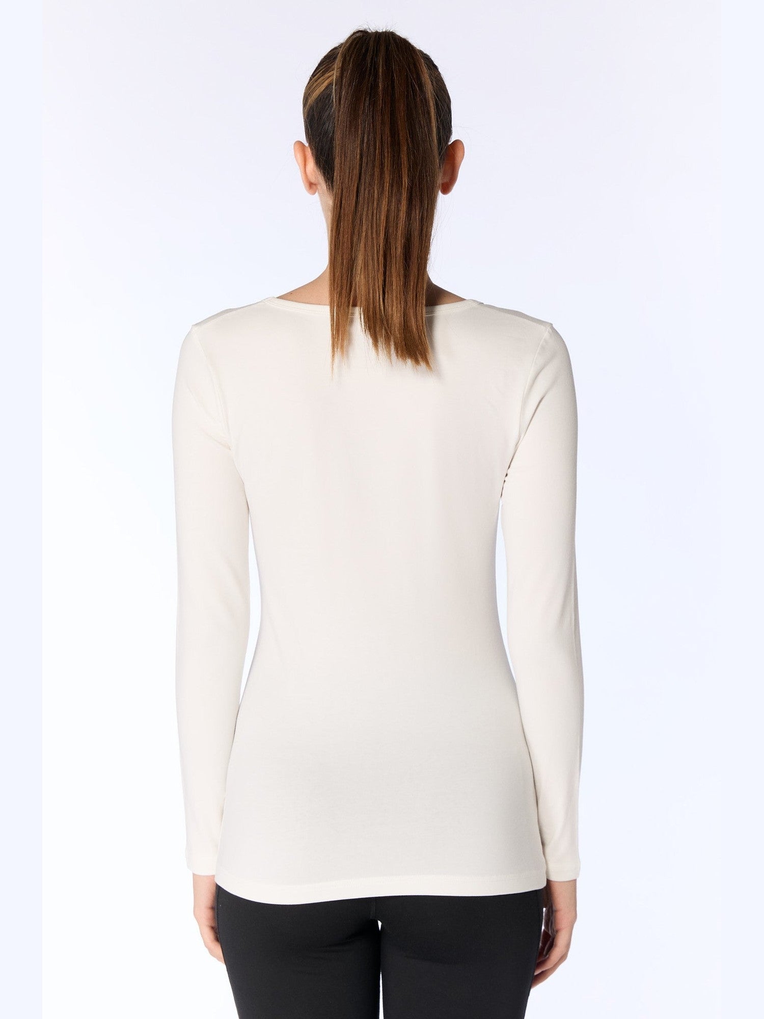 Damen Bio-Baumwoll Langarmshirt stretch - Evermind.eco