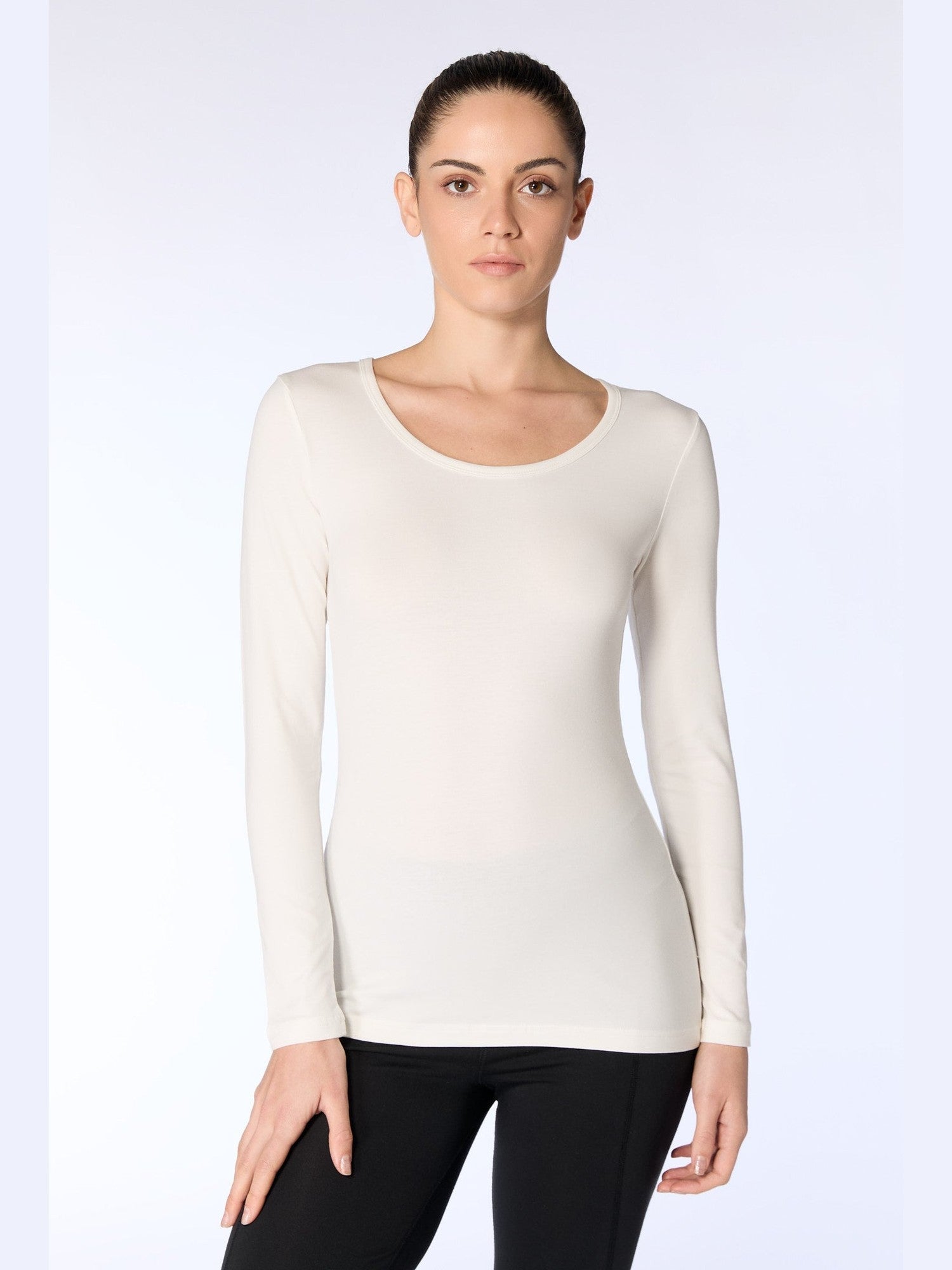 Damen Bio-Baumwoll Langarmshirt stretch - Evermind.eco