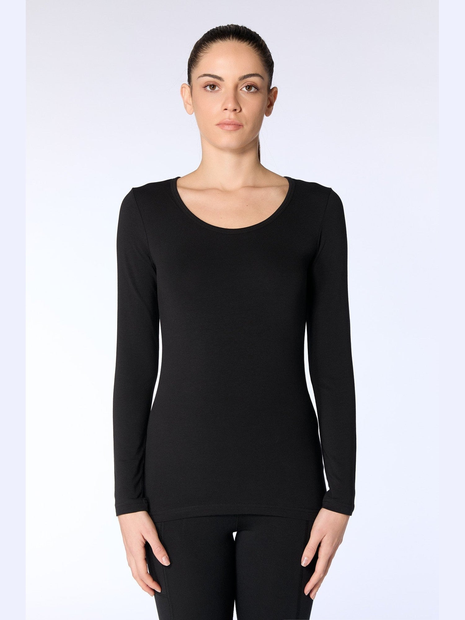 Damen Bio-Baumwoll Langarmshirt stretch - Evermind.eco