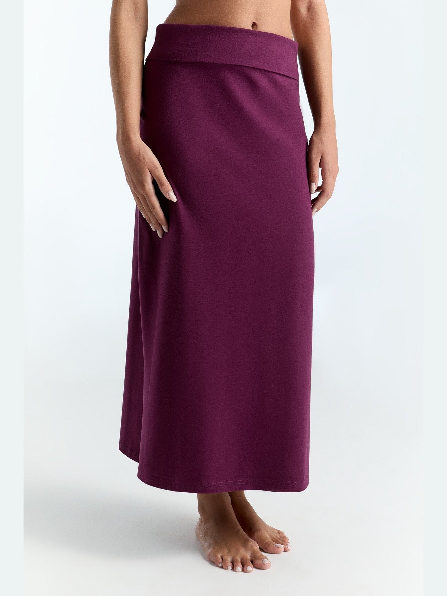 Damen Bio-Baumwoll-Maxirock mit Schlitzen - Evermind.eco