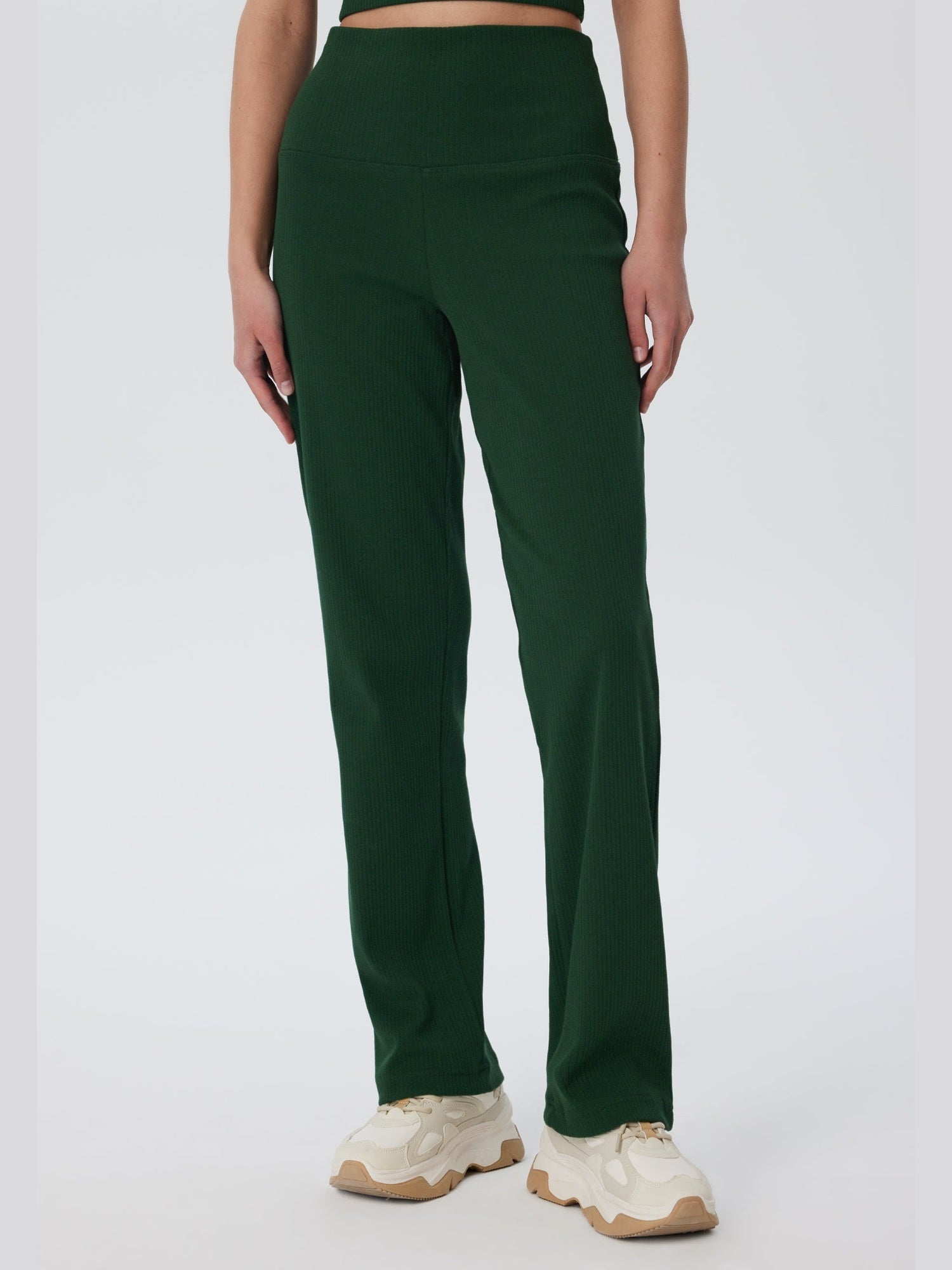 Damen Bio-Baumwoll Rippjersey-Hose - Evermind.eco