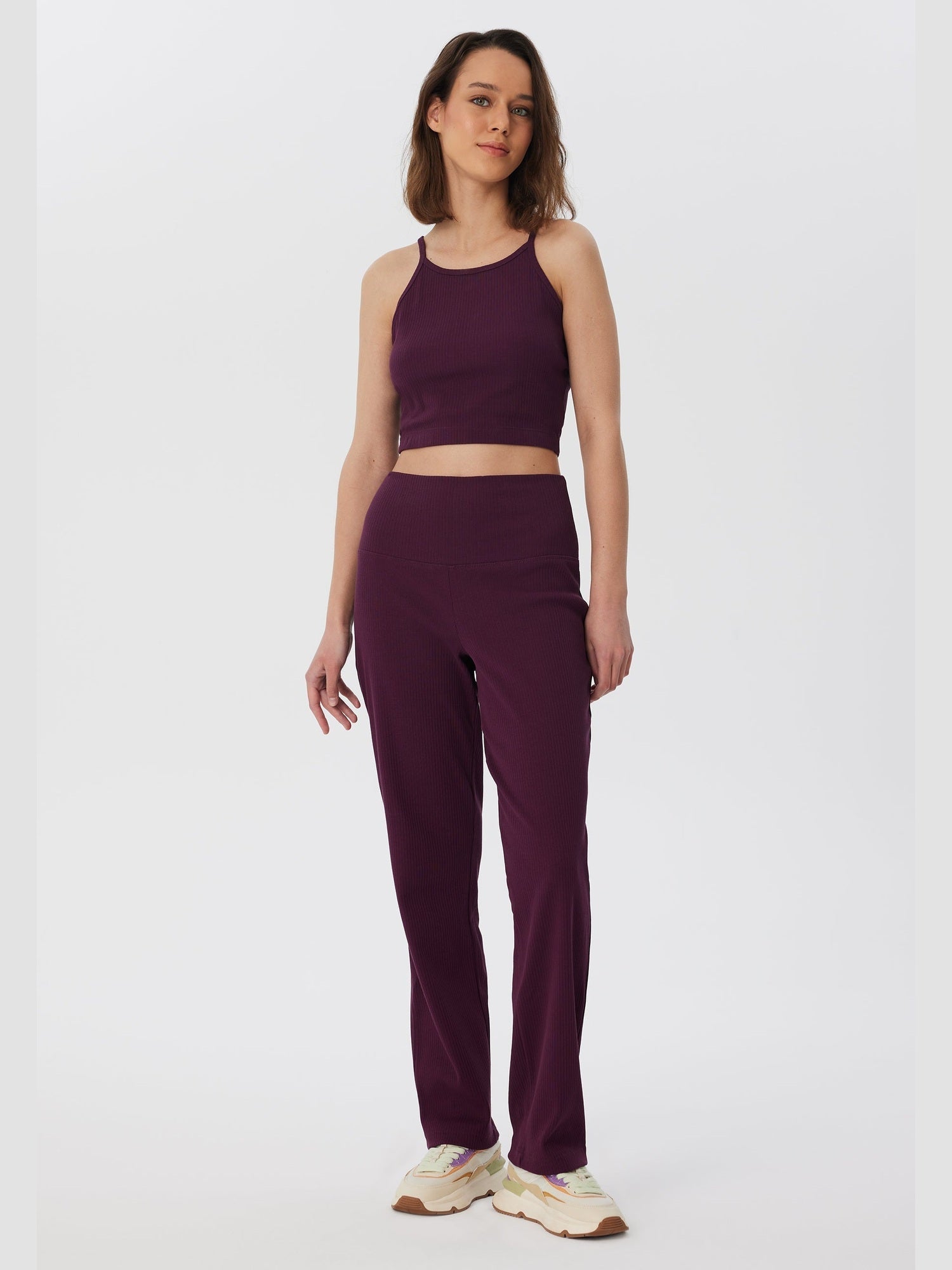 Damen Bio-Baumwoll Rippjersey-Hose - Evermind.eco