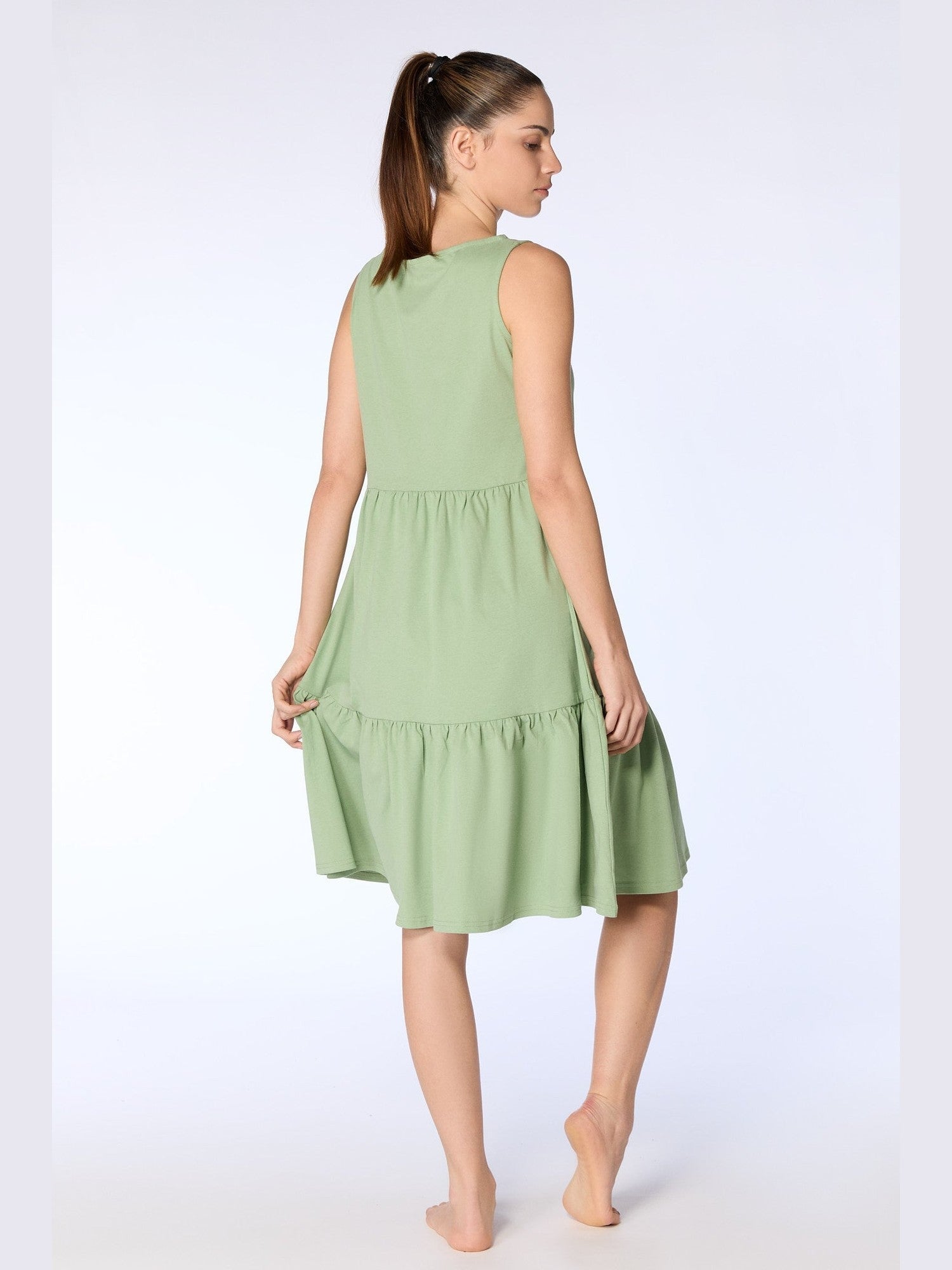 Damen Bio-Baumwoll-Volant-Sommerkleid - Evermind.eco