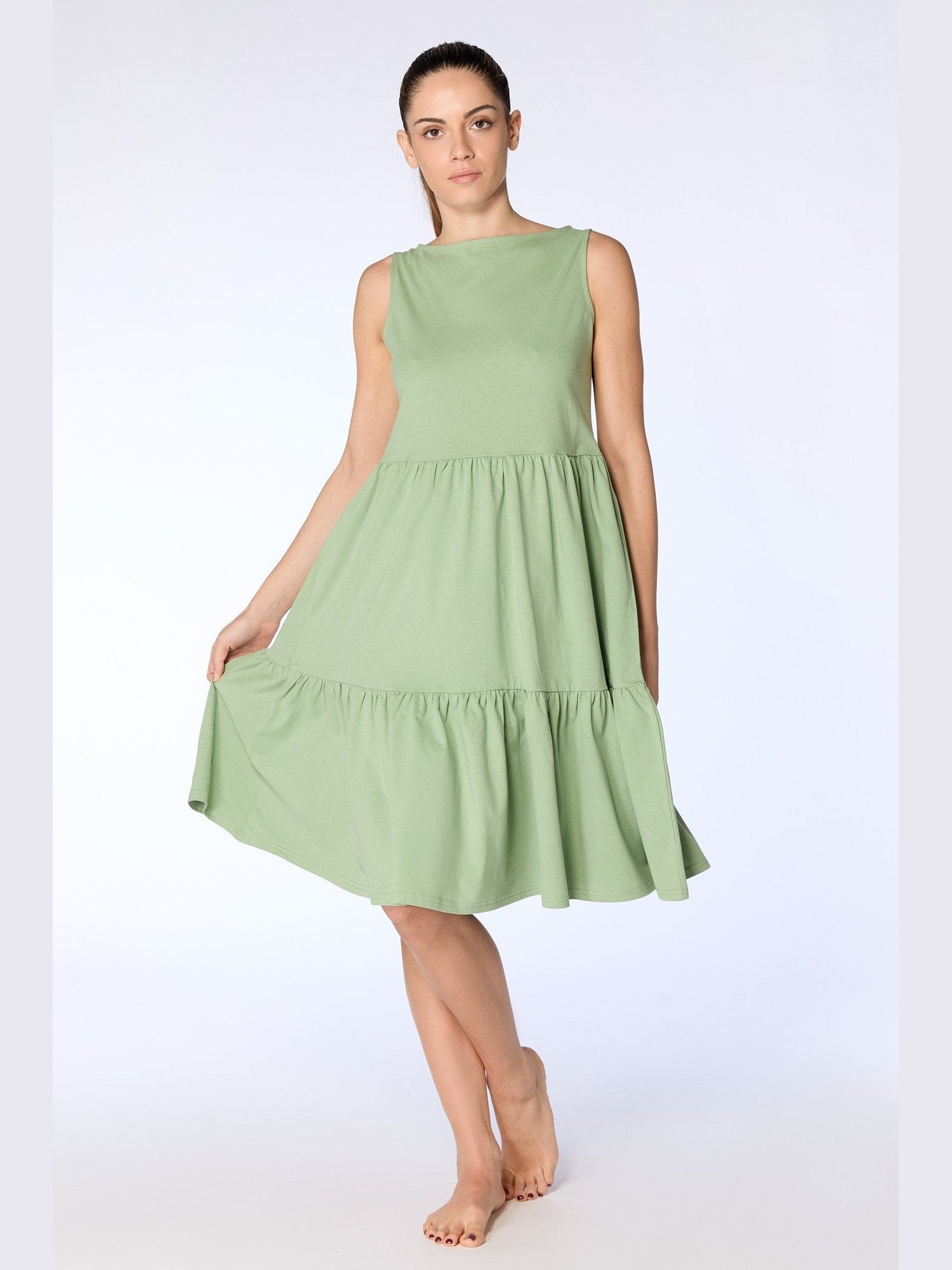 Damen Bio-Baumwoll-Volant-Sommerkleid - Evermind.eco