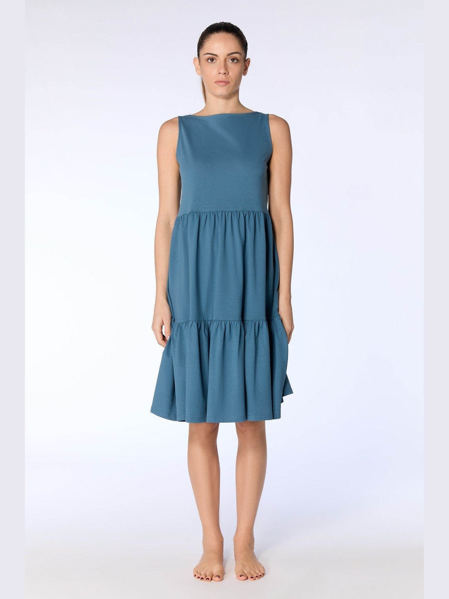 Damen Bio-Baumwoll-Volant-Sommerkleid - Evermind.eco